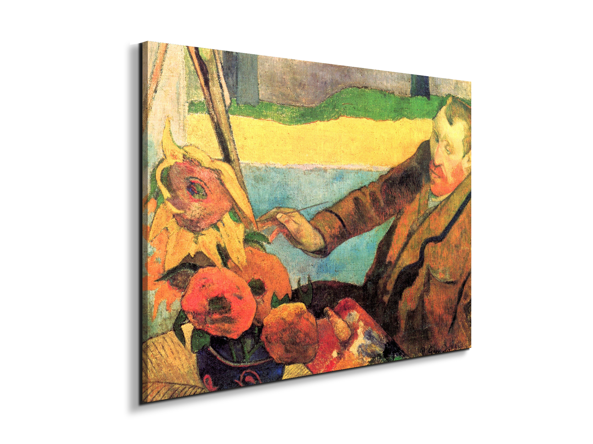 portrait-of-vincent-van-gogh-painting-sunflowersas91171-#materiale_EarthArt Materic/dimensioni_76x57