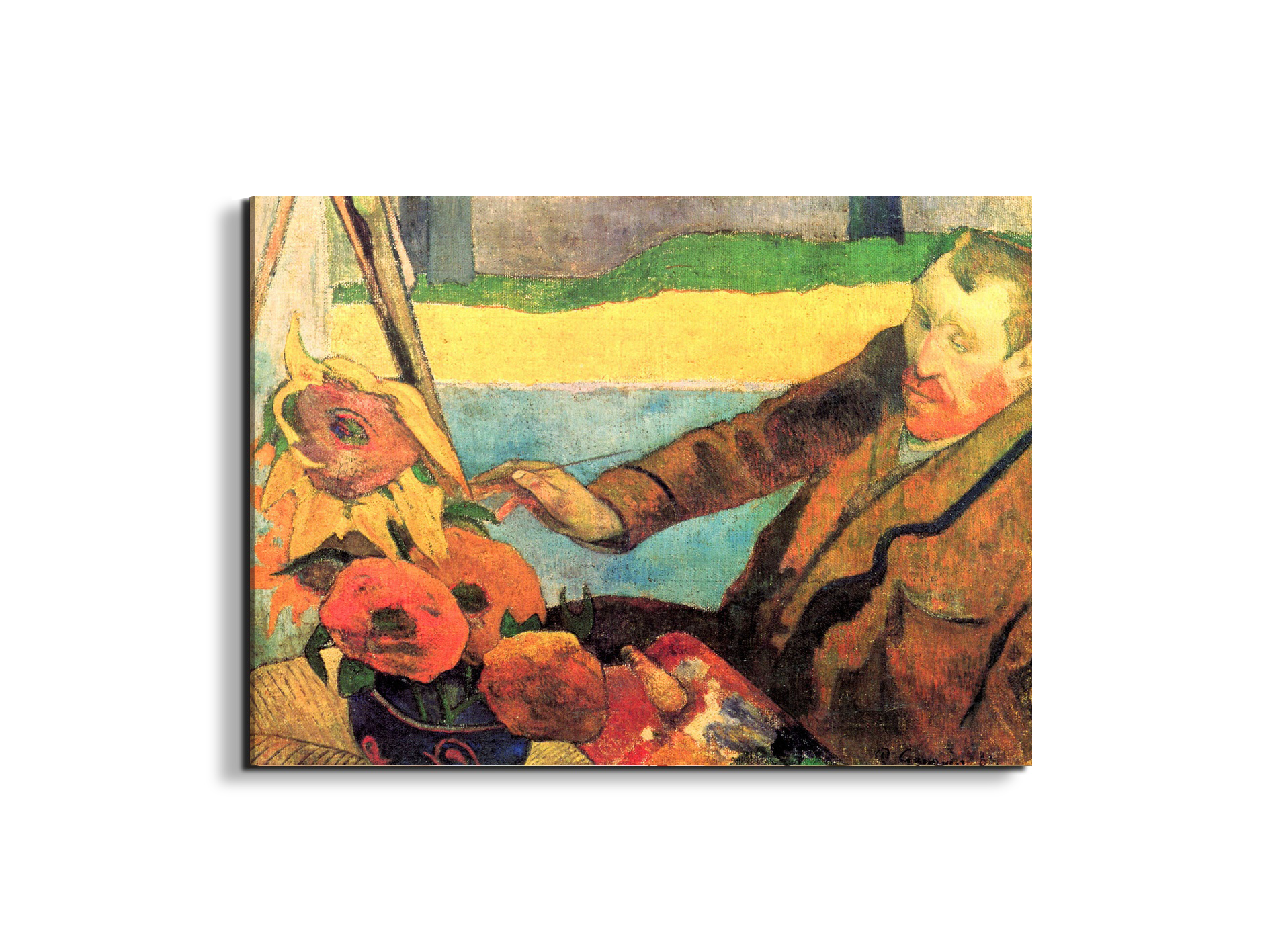 portrait-of-vincent-van-gogh-painting-sunflowersas91171-#materiale_EarthArt Materic/dimensioni_76x57