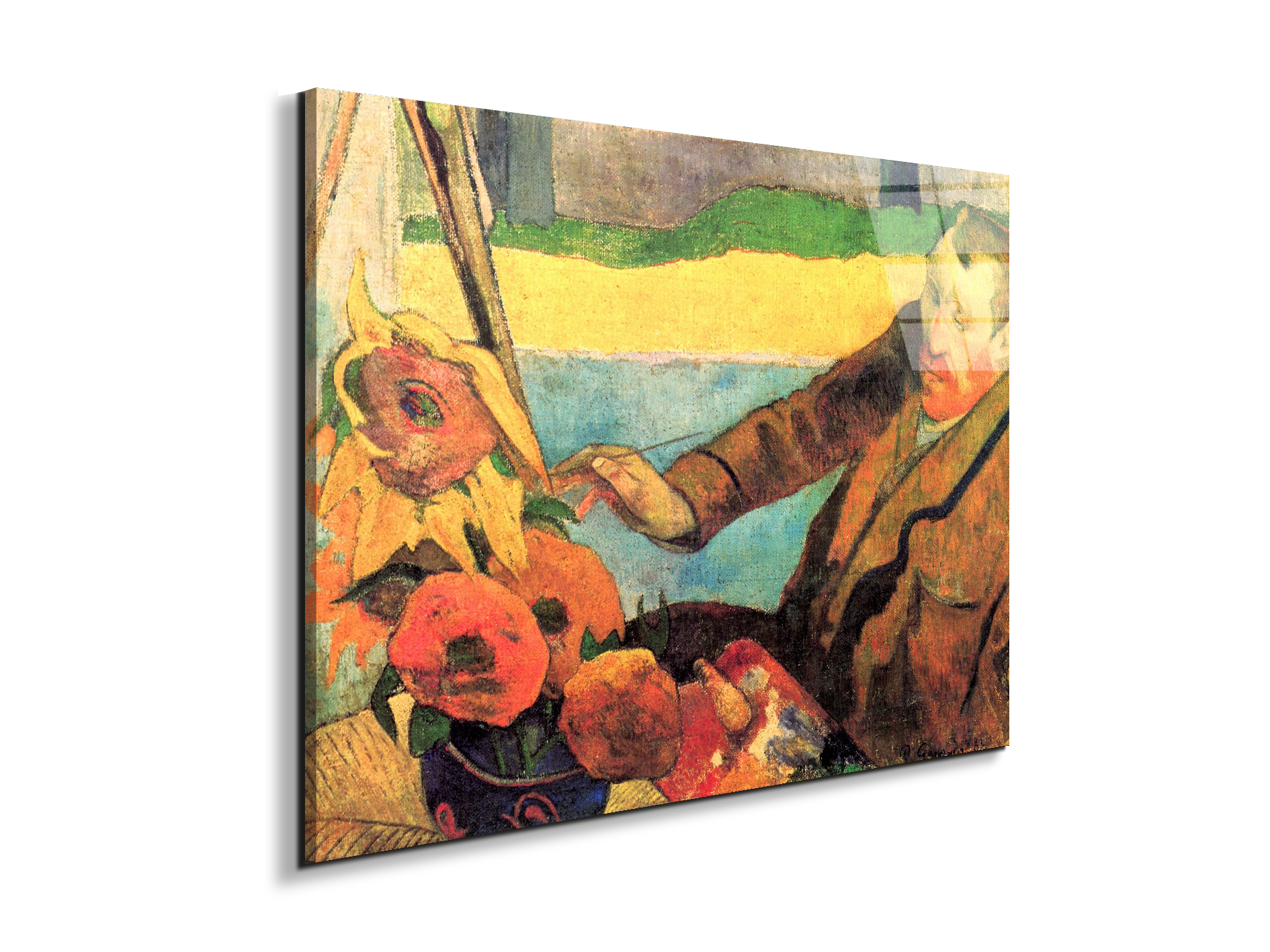 portrait-of-vincent-van-gogh-painting-sunflowersas91171-#materiale_EarthArt Total Gloss/dimensioni_76x57