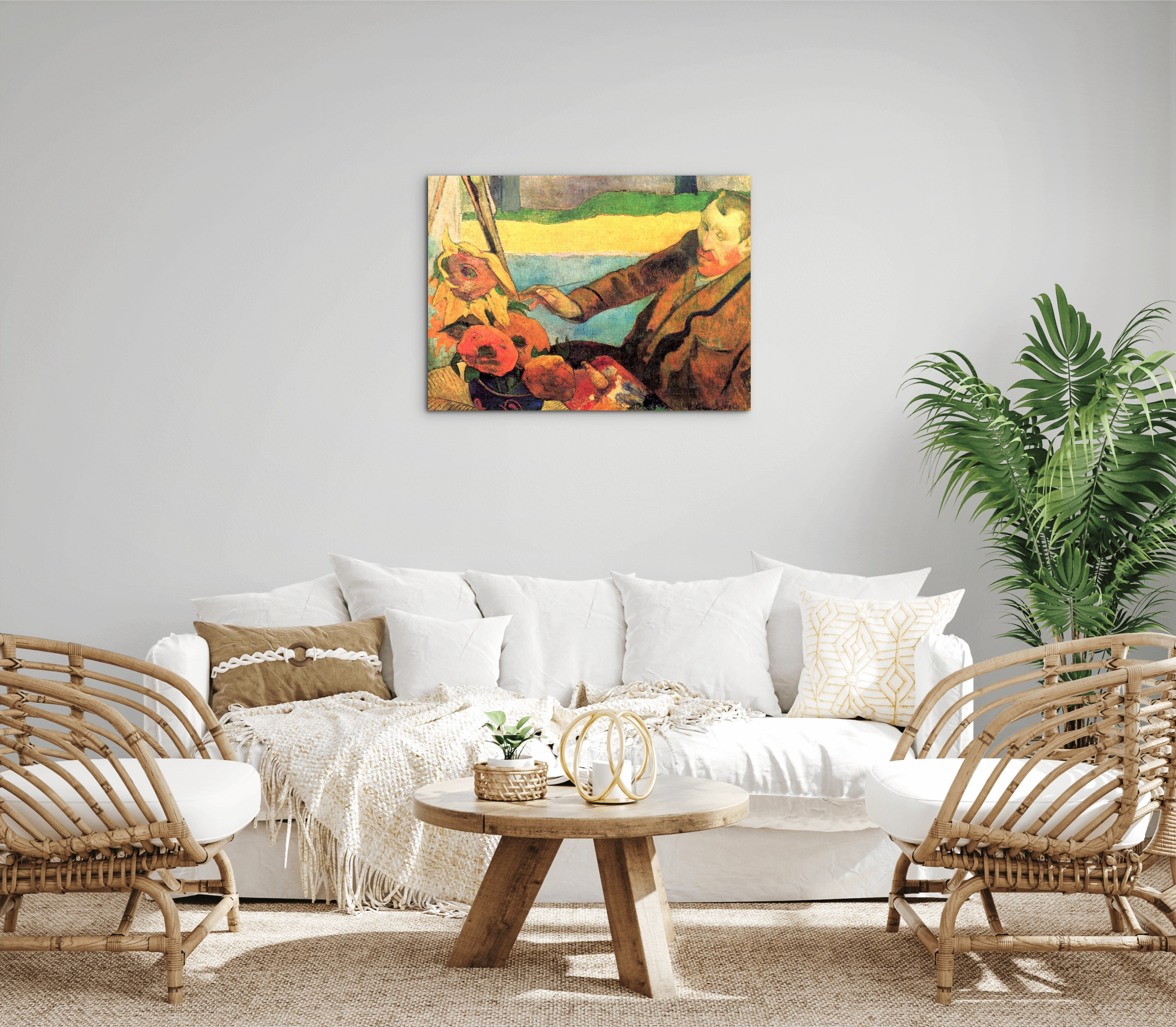 portrait-of-vincent-van-gogh-painting-sunflowersas91171-#materiale_MetalArt Materic/dimensioni_76x57