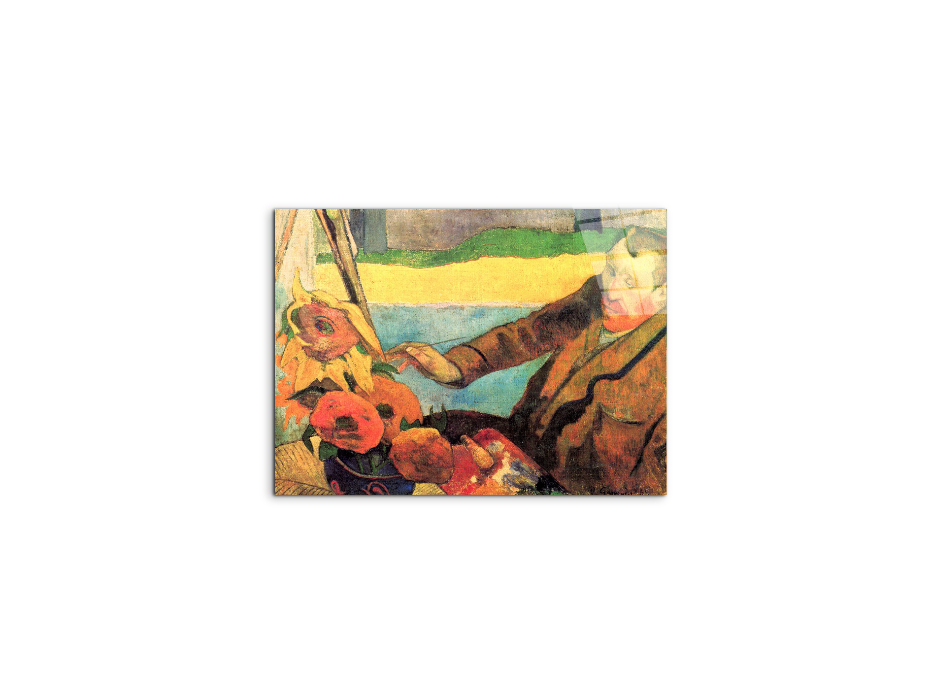 portrait-of-vincent-van-gogh-painting-sunflowersas91171-#materiale_CrystalArt/dimensioni_50x37,50
