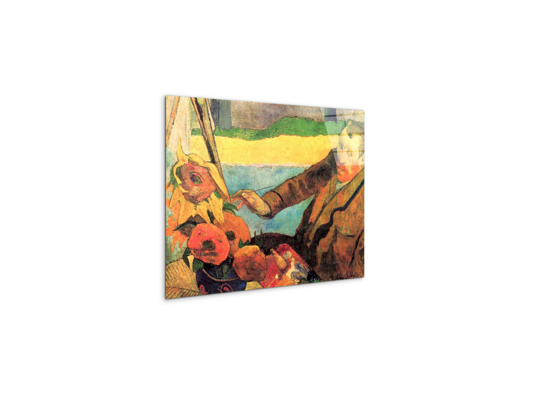 portrait-of-vincent-van-gogh-painting-sunflowersas91171-#materiale_CrystalArt/dimensioni_50x37,50