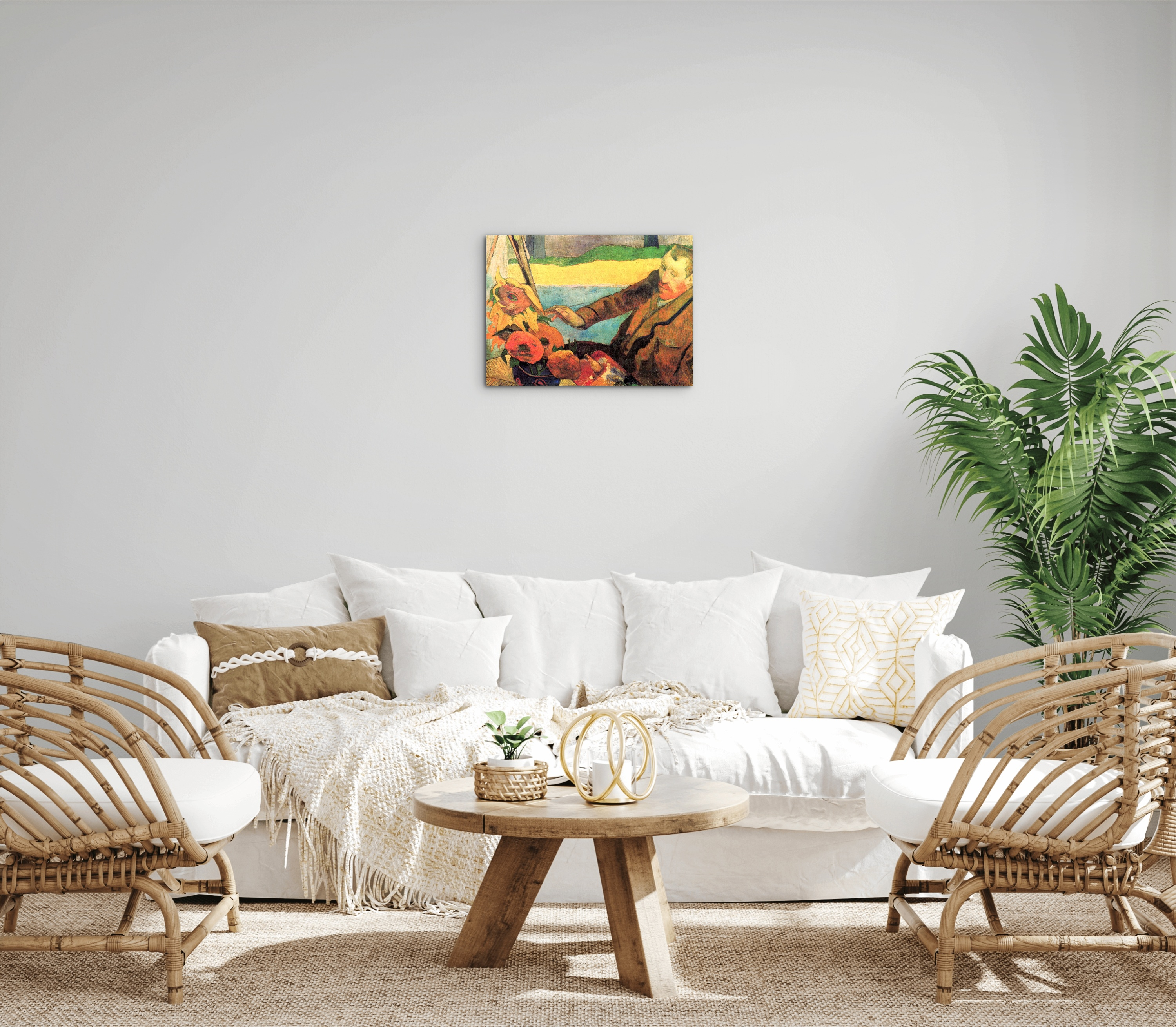portrait-of-vincent-van-gogh-painting-sunflowersas91171-#materiale_MetalArt Materic/dimensioni_50x37,50