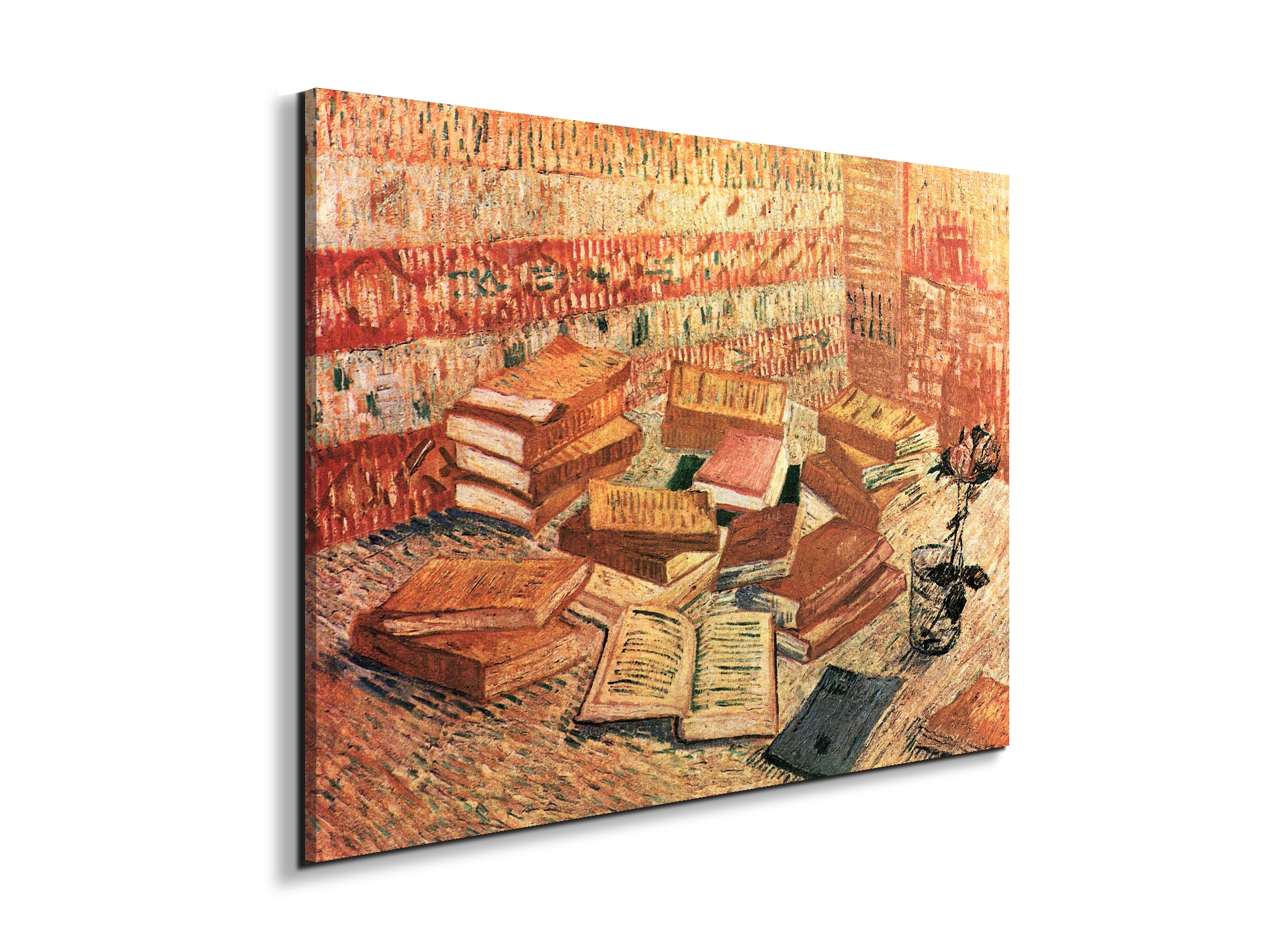 still-life-with-french-novels-and-glass-with-roseas91203-#materiale_EarthArt Materic/dimensioni_76x57
