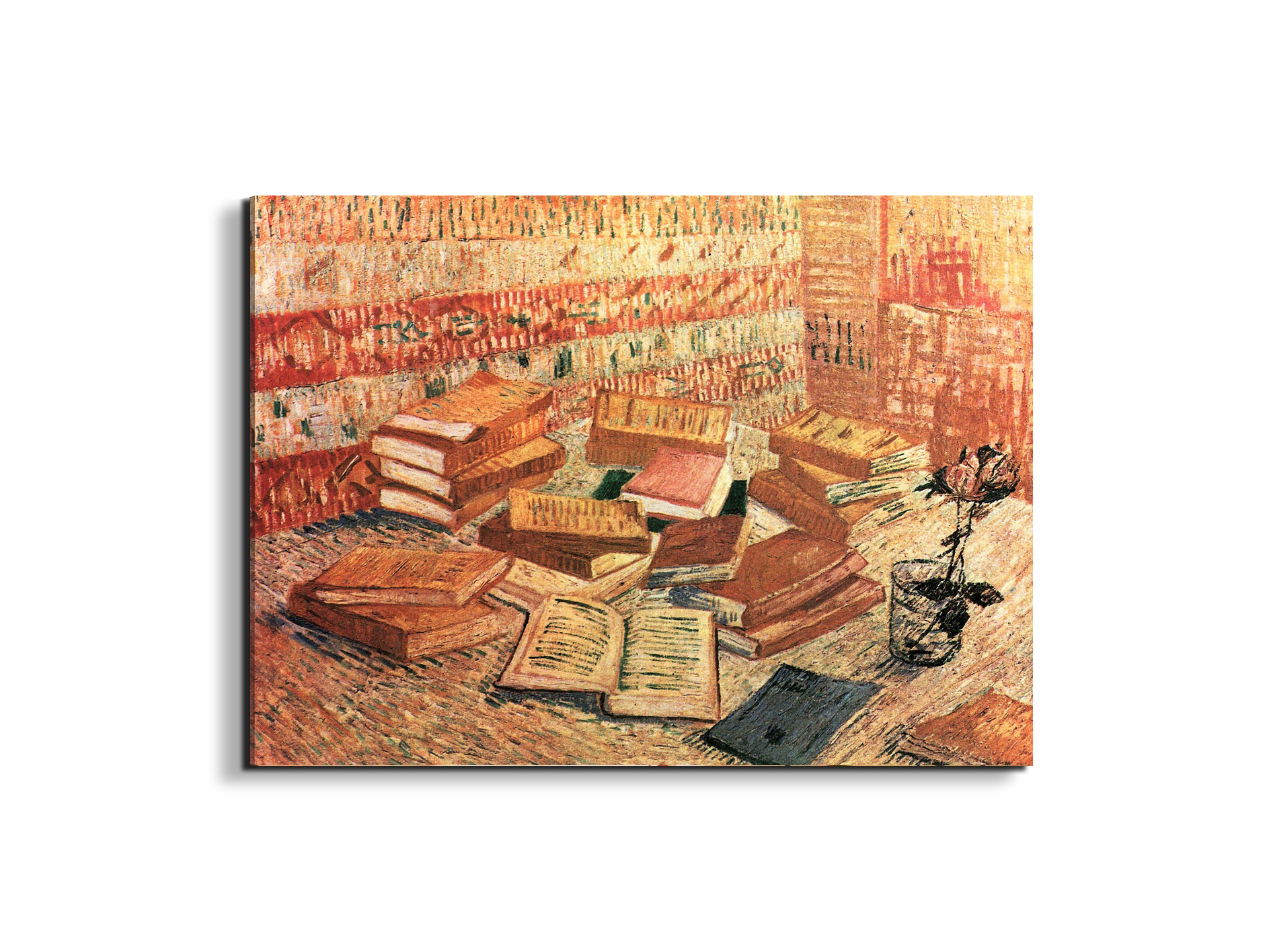still-life-with-french-novels-and-glass-with-roseas91203-#materiale_EarthArt Materic/dimensioni_76x57