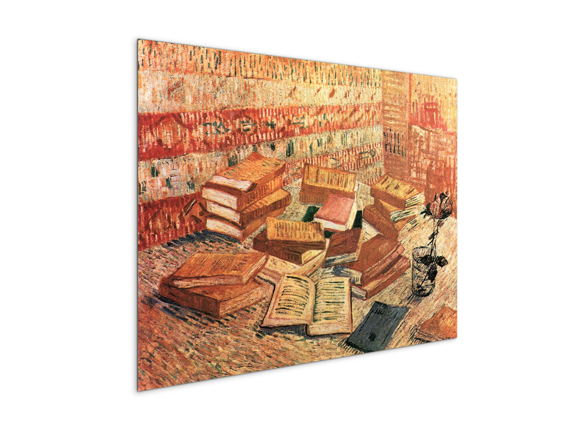 still-life-with-french-novels-and-glass-with-roseas91203-#materiale_MetalArt Materic/dimensioni_76x57