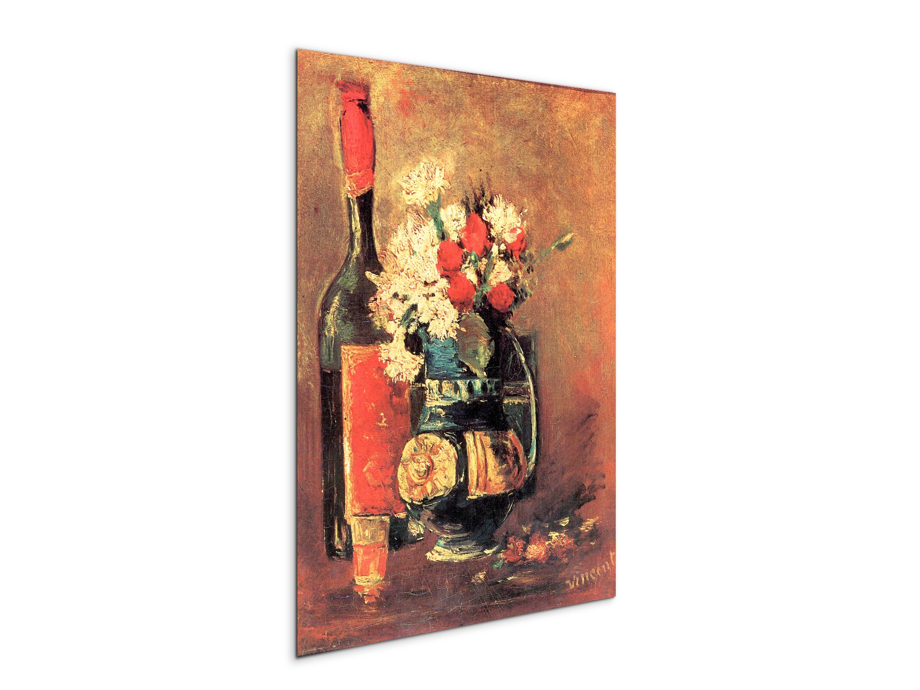vase-of-white-carnations-and-rose-and-bottleas91319-