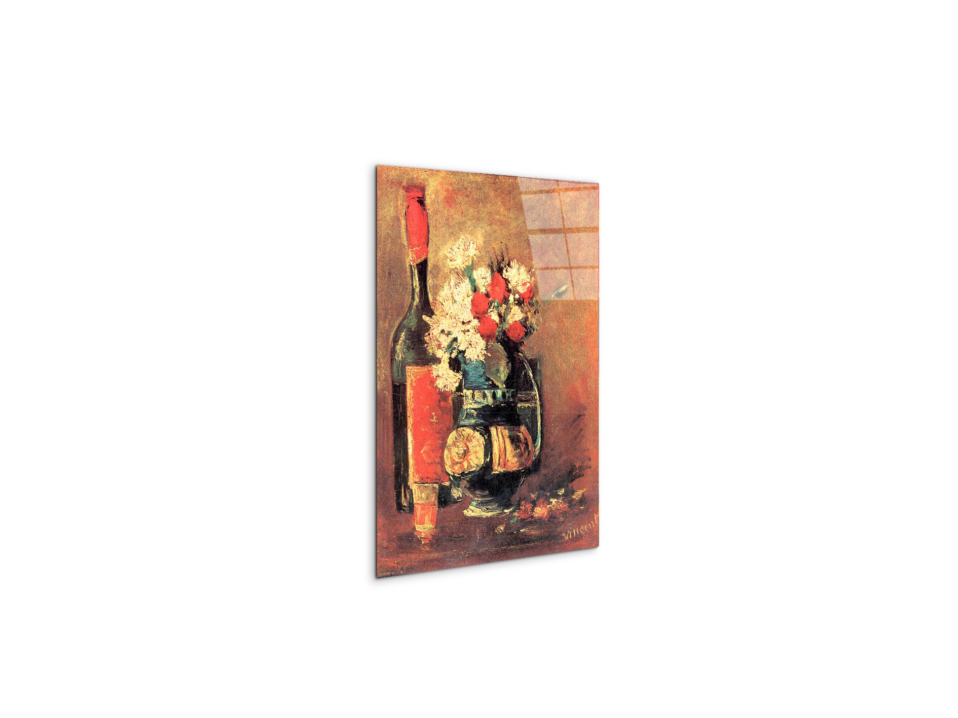 vase-of-white-carnations-and-rose-and-bottleas91319-