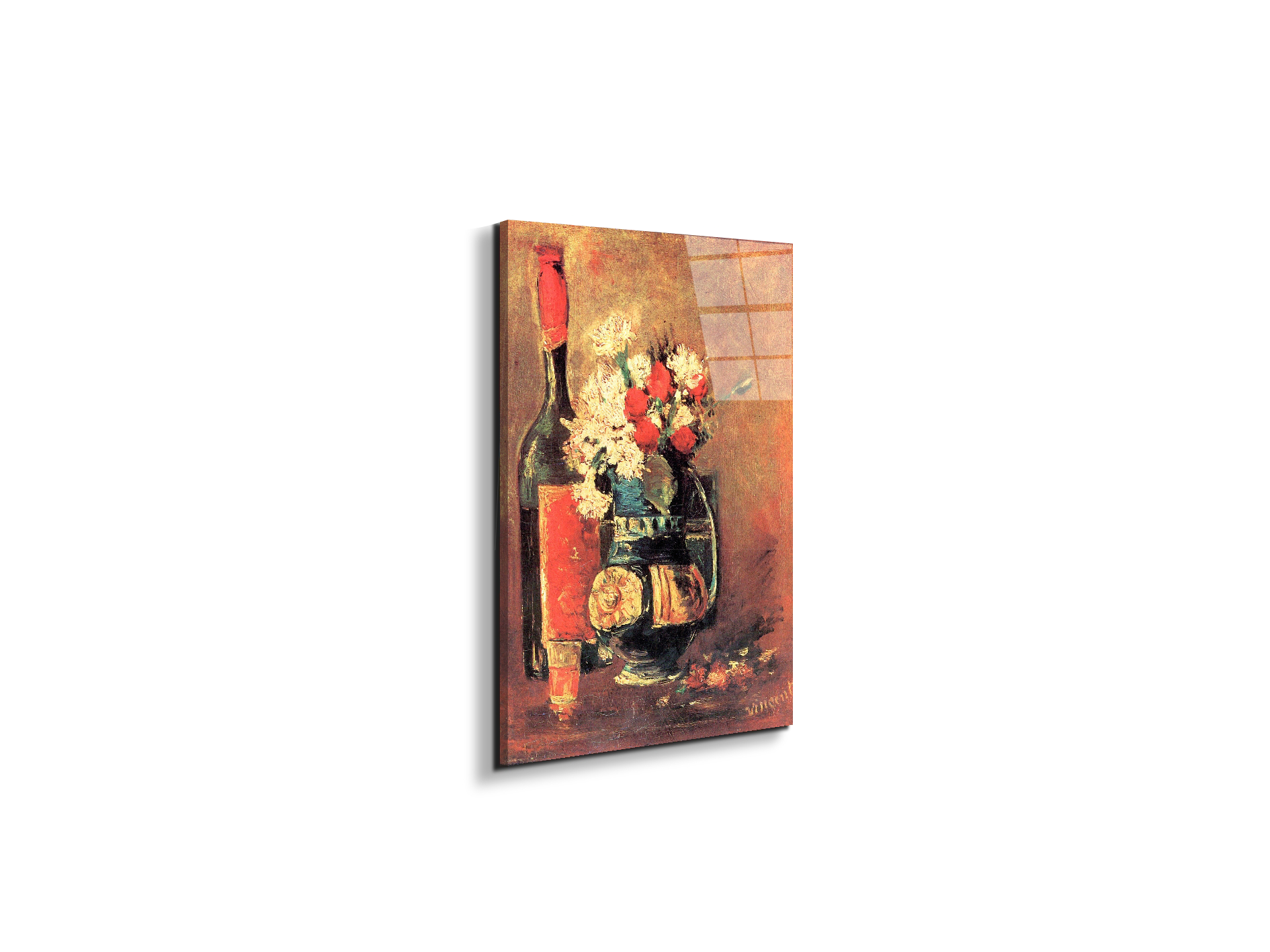 vase-of-white-carnations-and-rose-and-bottleas91319-