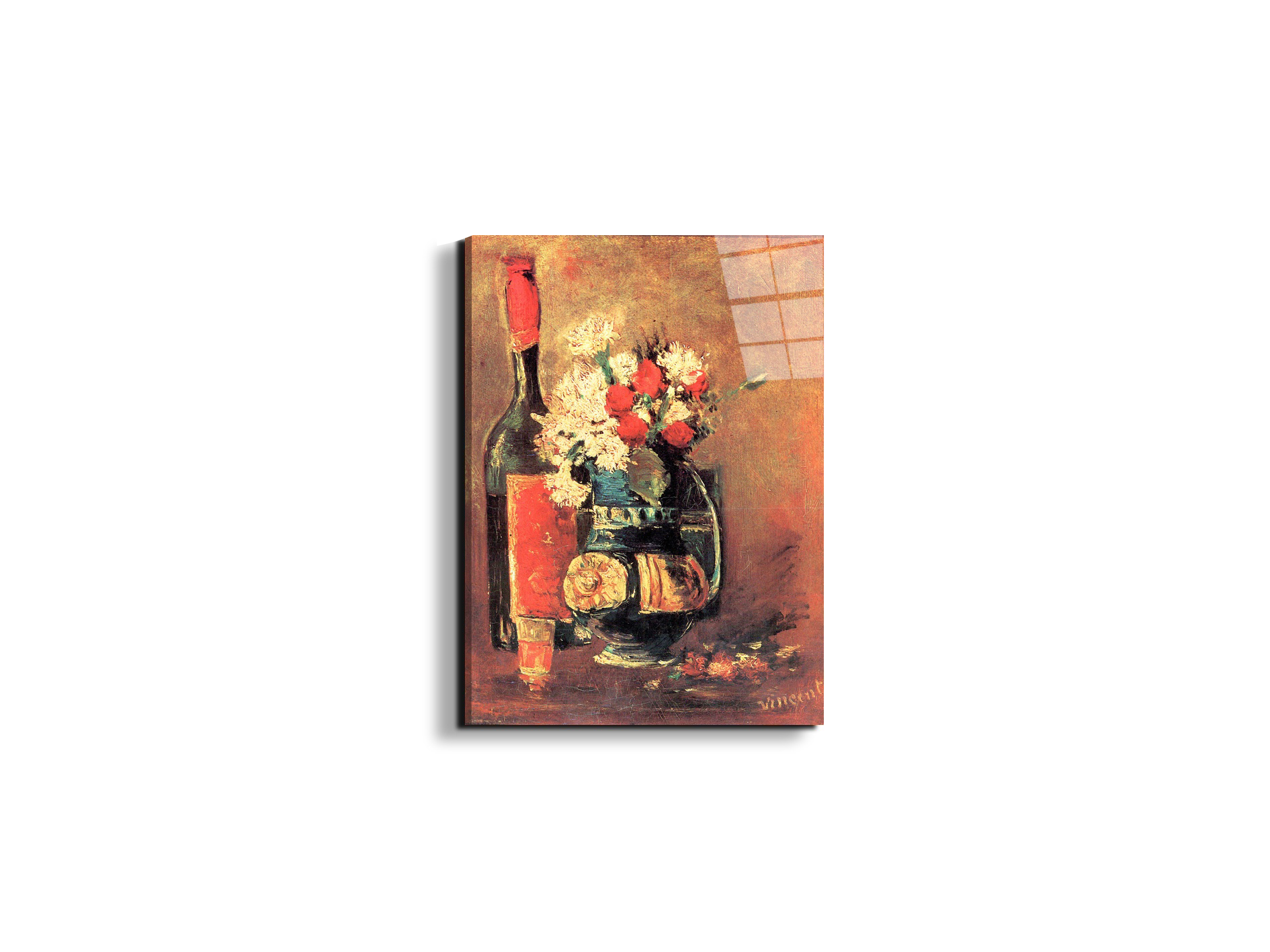 vase-of-white-carnations-and-rose-and-bottleas91319-