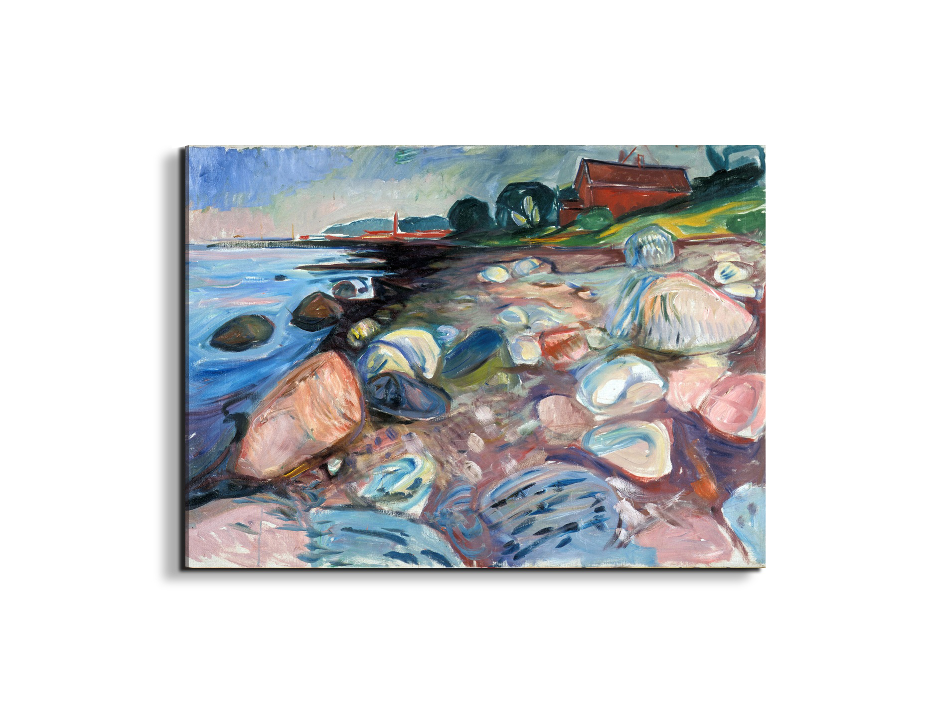 shore-with-red-houseas92301-#materiale_EarthArt Materic/dimensioni_76x57