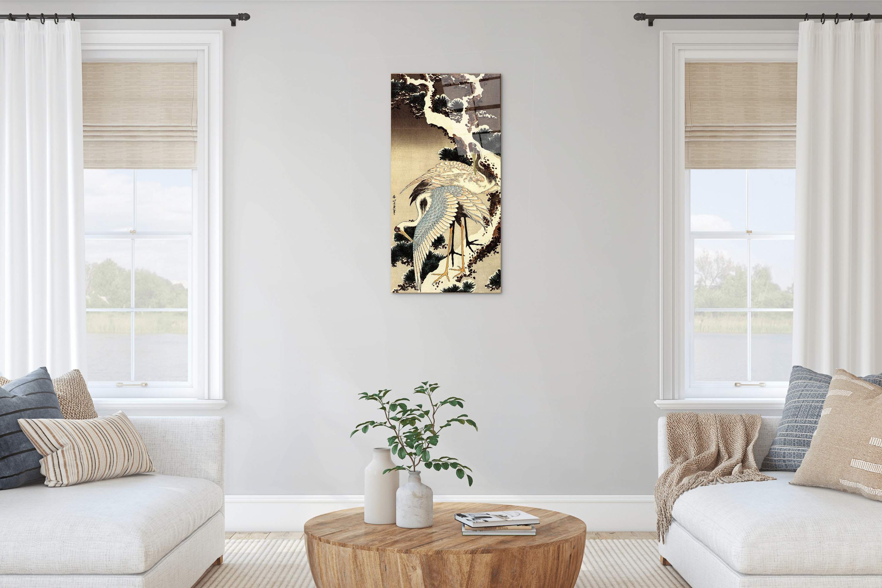 two-cranes-on-a-pine-covered-with-snowas90183-#materiale_CrystalArt/dimensioni_50x100