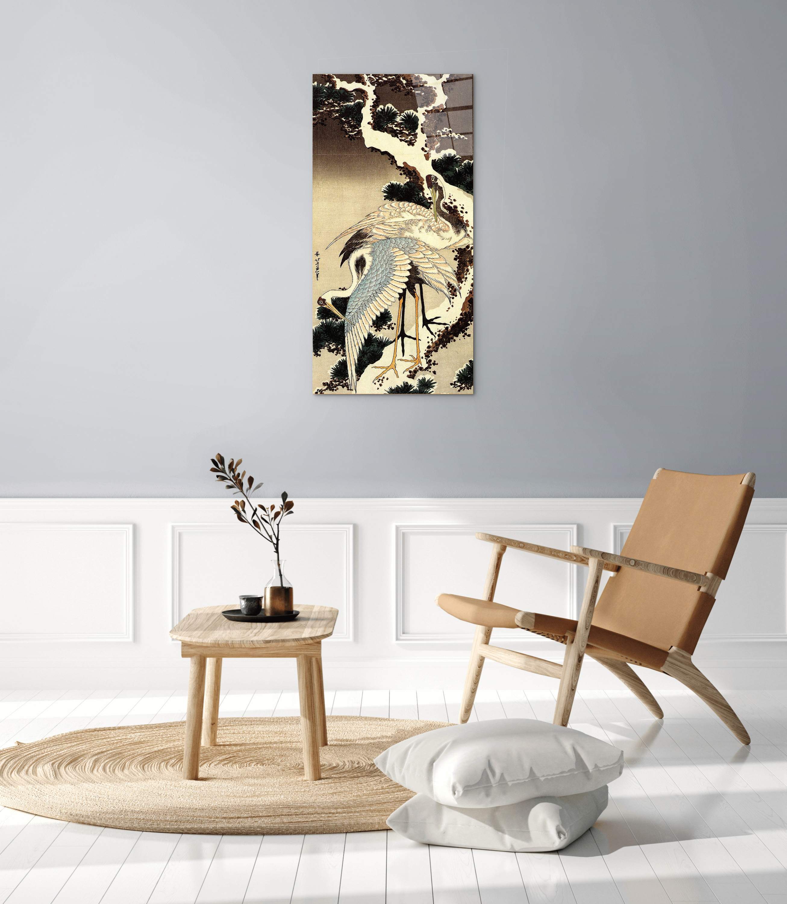 two-cranes-on-a-pine-covered-with-snowas90183-#materiale_CrystalArt/dimensioni_50x100