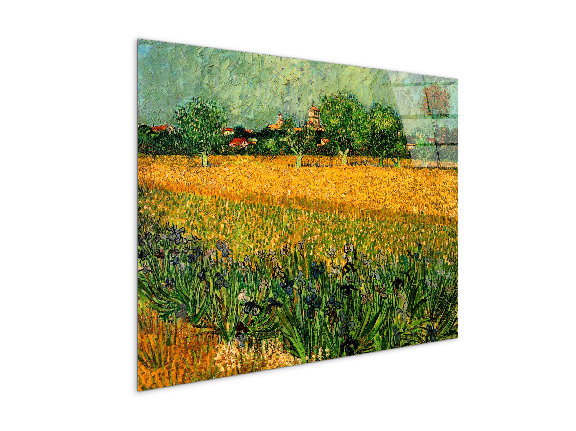 view-of-arles-with-irises-in-the-foregroundas90989-#materiale_CrystalArt/dimensioni_76x57