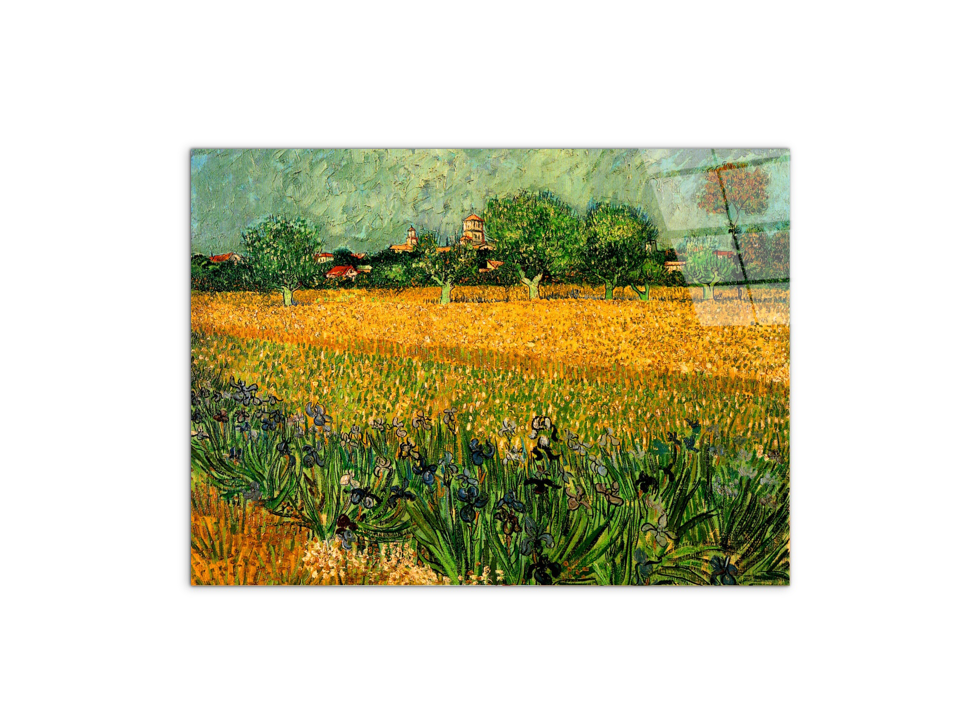 view-of-arles-with-irises-in-the-foregroundas90989-#materiale_CrystalArt/dimensioni_76x57