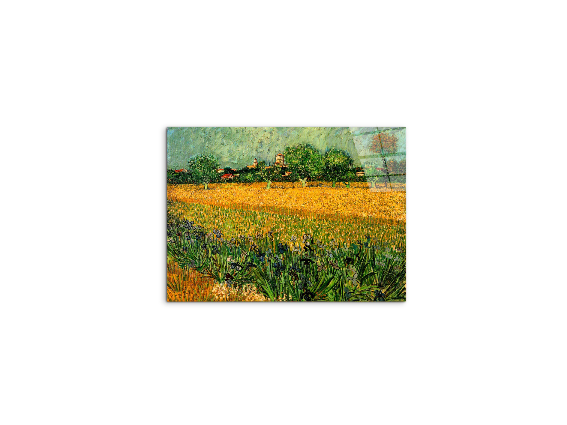 view-of-arles-with-irises-in-the-foregroundas90989-#materiale_CrystalArt/dimensioni_50x37,50