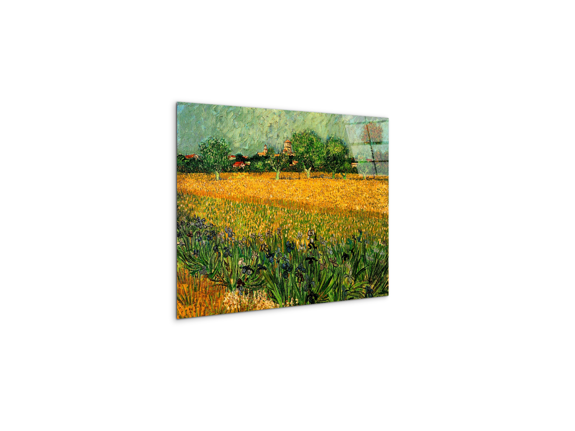 view-of-arles-with-irises-in-the-foregroundas90989-#materiale_CrystalArt/dimensioni_50x37,50