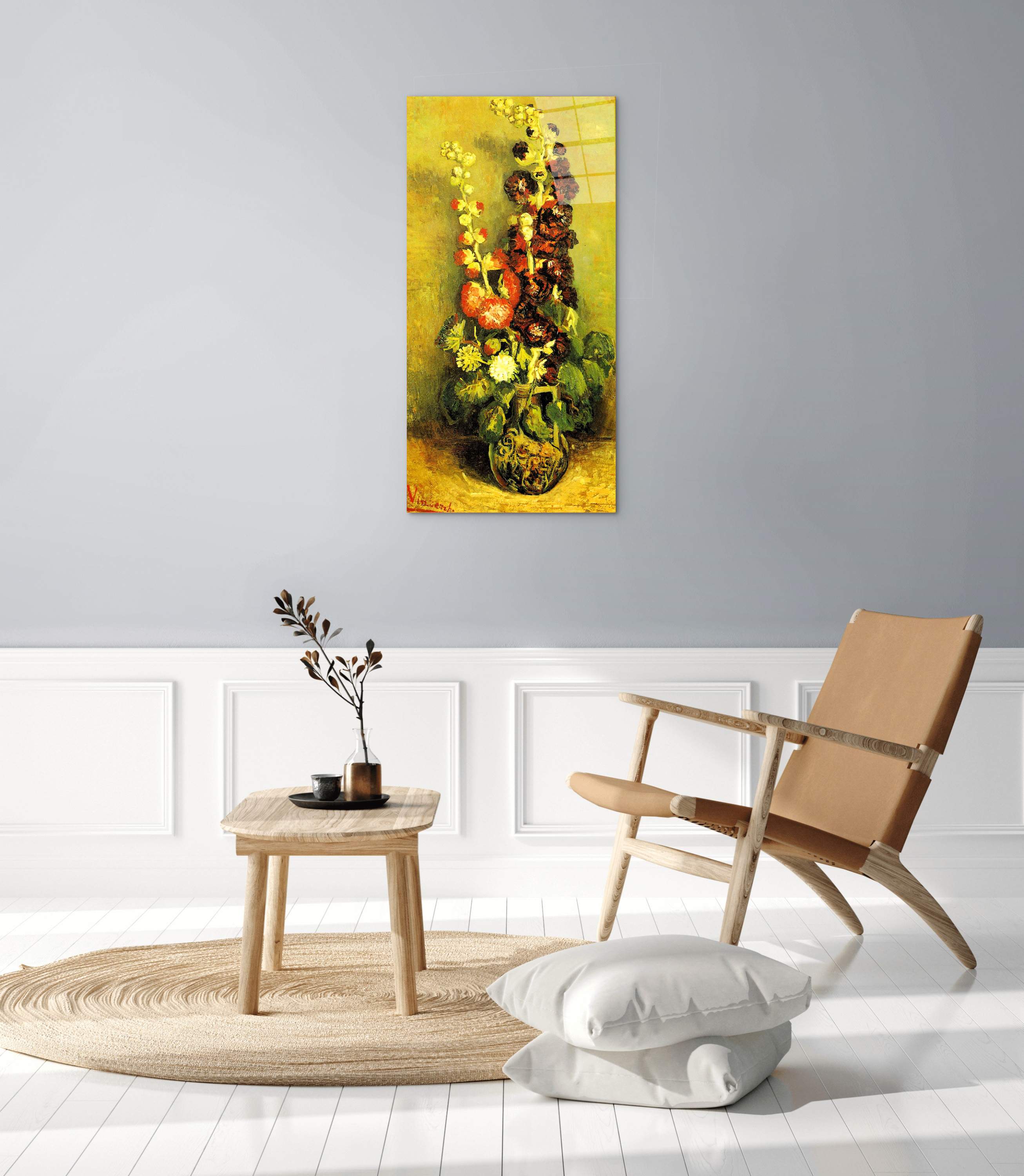 hollyhocksas91089-#materiale_CrystalArt/dimensioni_50x100