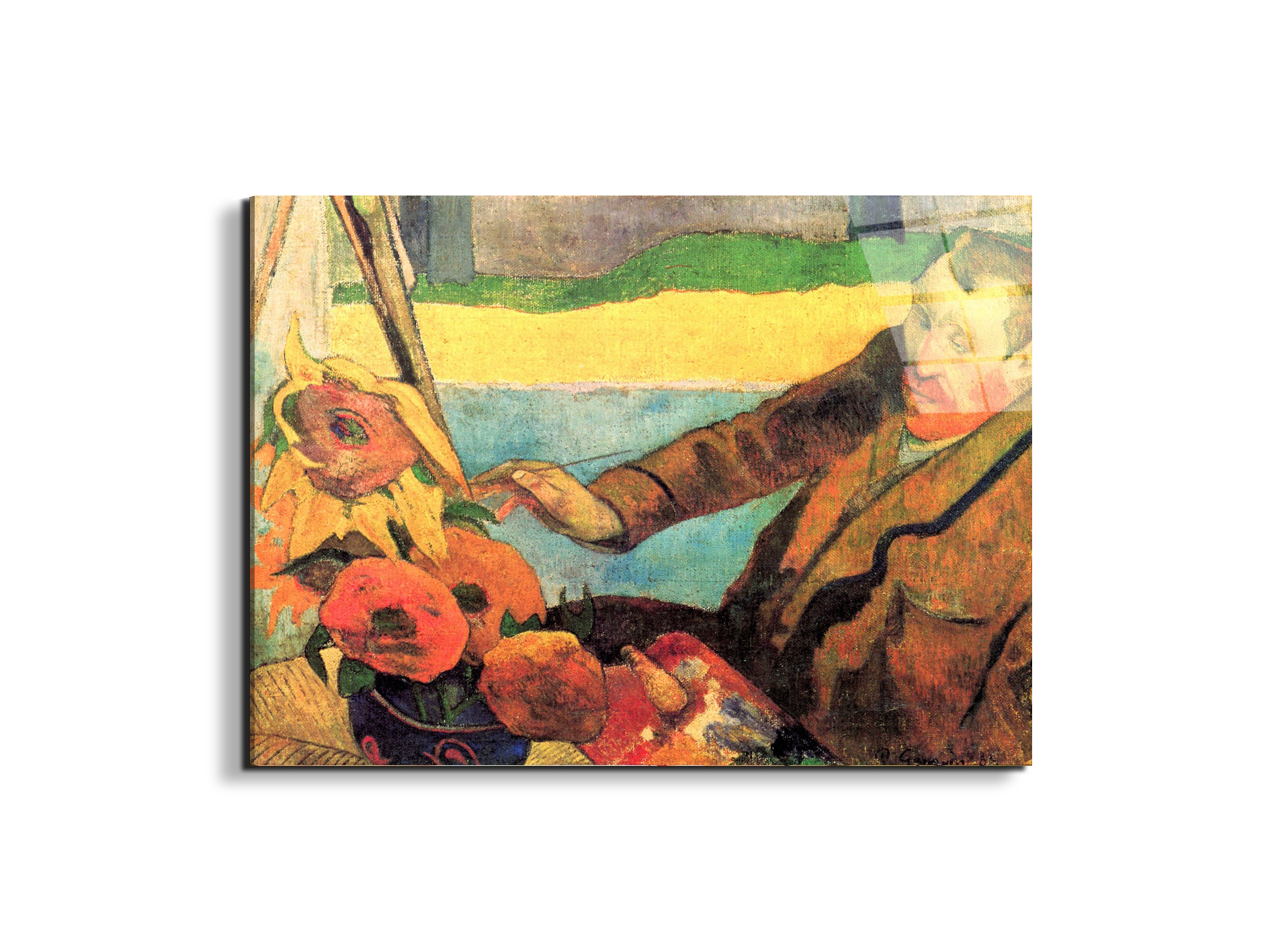 portrait-of-vincent-van-gogh-painting-sunflowersas91171-#materiale_EarthArt Total Gloss/dimensioni_76x57