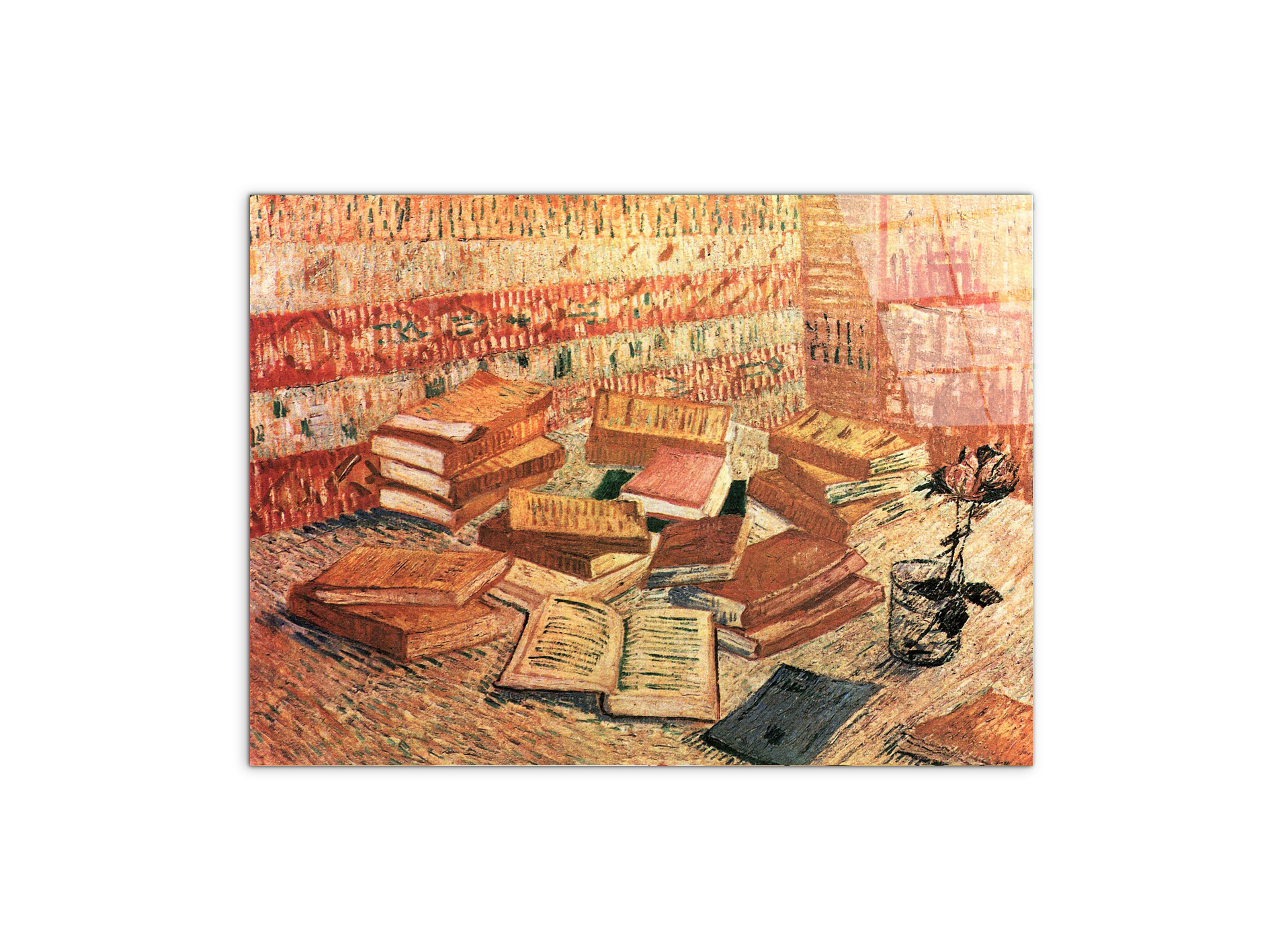 still-life-with-french-novels-and-glass-with-roseas91203-#materiale_CrystalArt/dimensioni_76x57