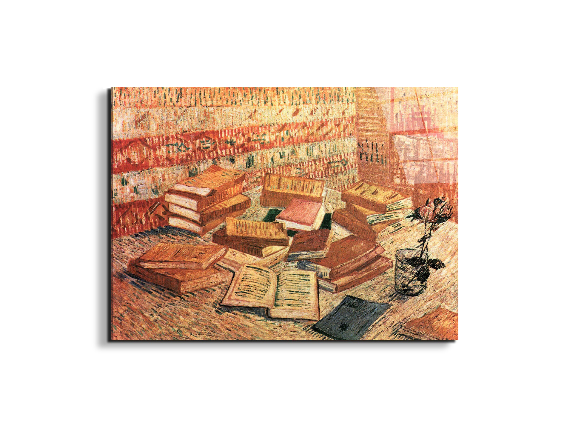still-life-with-french-novels-and-glass-with-roseas91203-#materiale_EarthArt Total Gloss/dimensioni_76x57