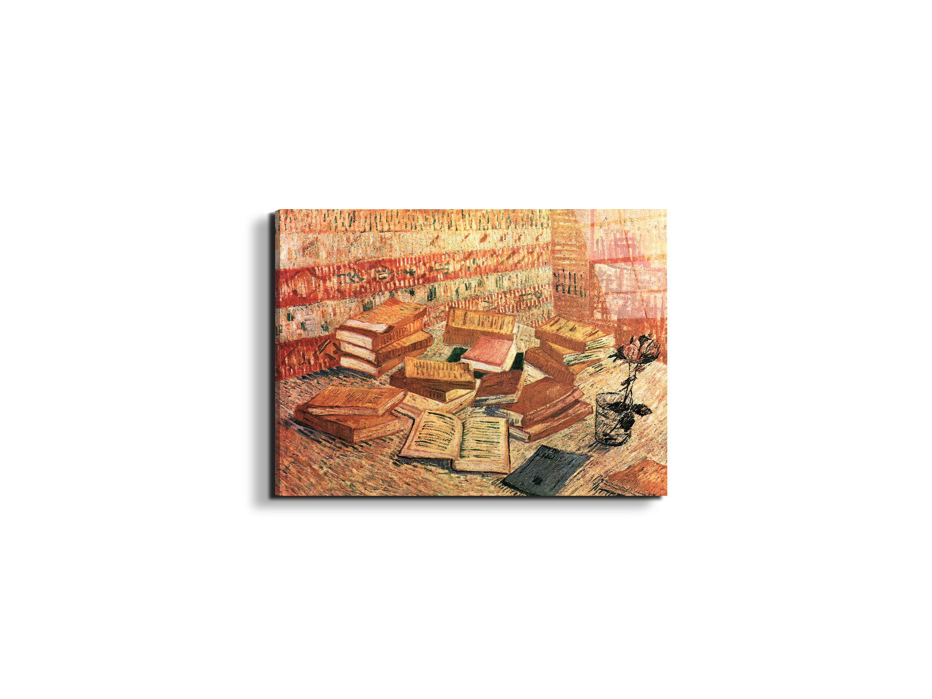 still-life-with-french-novels-and-glass-with-roseas91203-#materiale_EarthArt Total Gloss/dimensioni_50x37,50