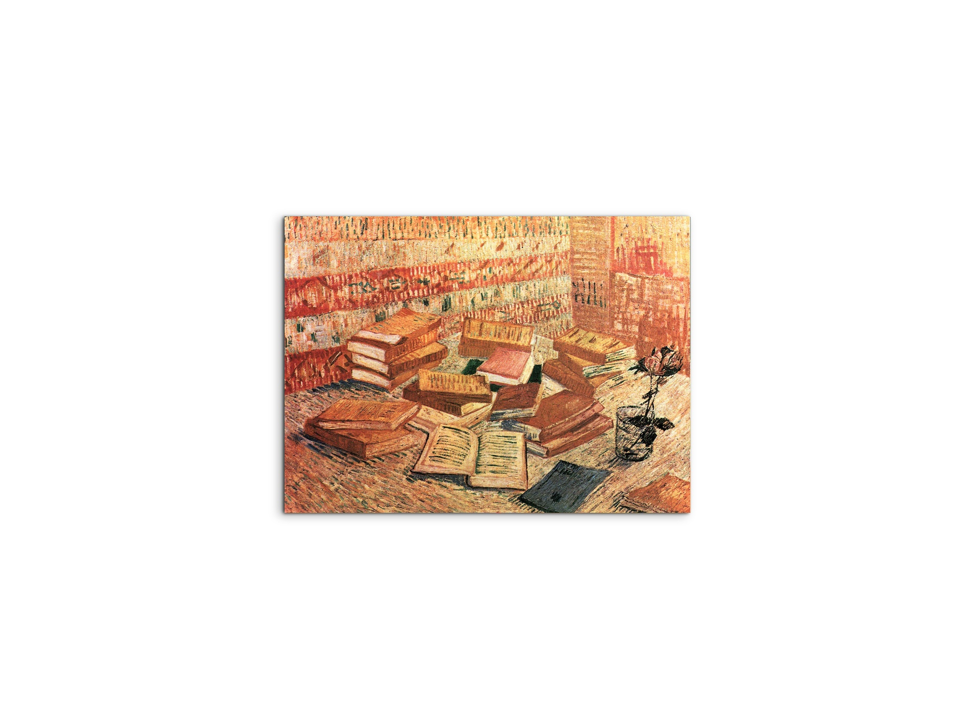 still-life-with-french-novels-and-glass-with-roseas91203-#materiale_MetalArt Materic/dimensioni_50x37,50