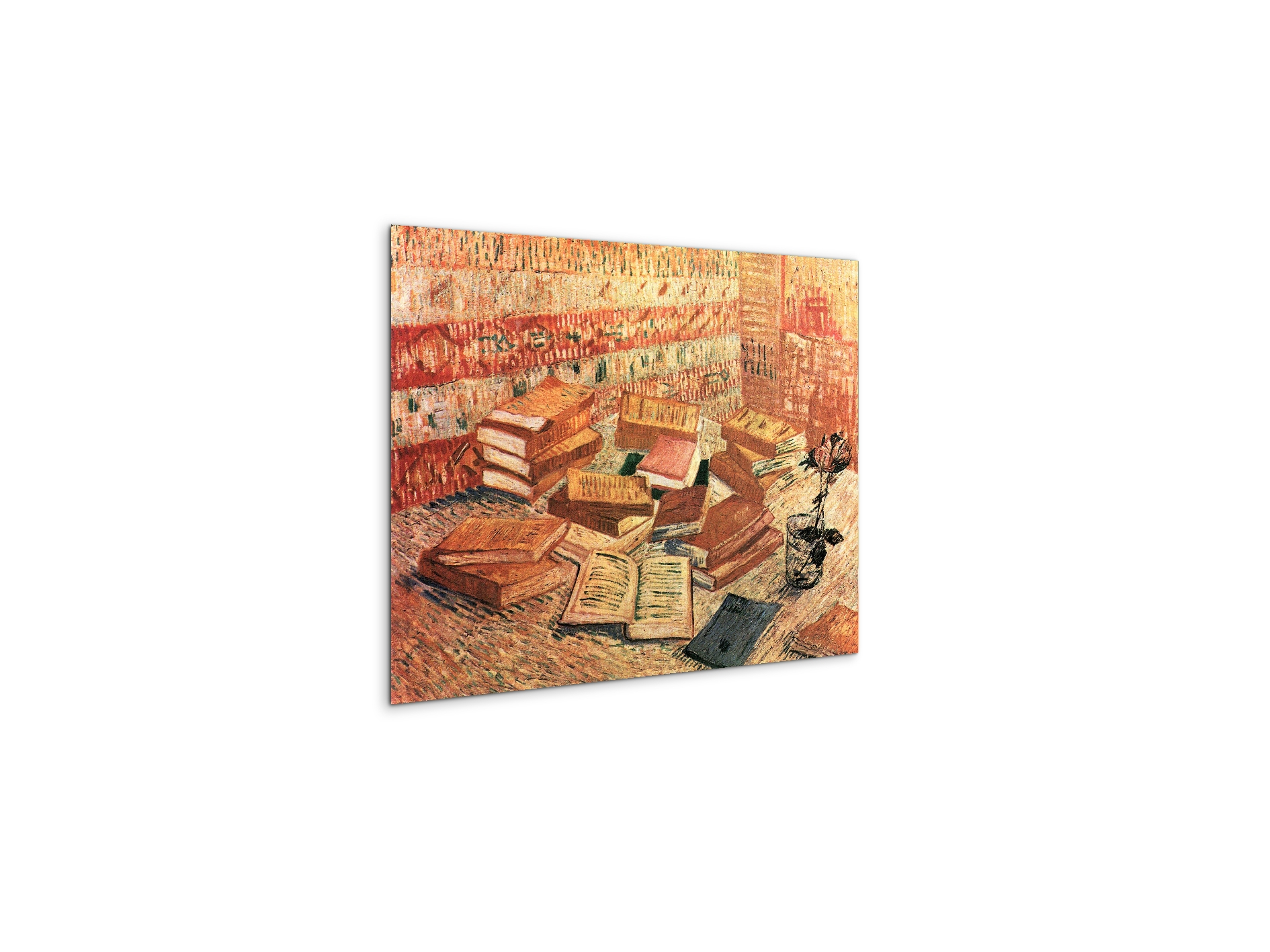 still-life-with-french-novels-and-glass-with-roseas91203-#materiale_MetalArt Materic/dimensioni_50x37,50