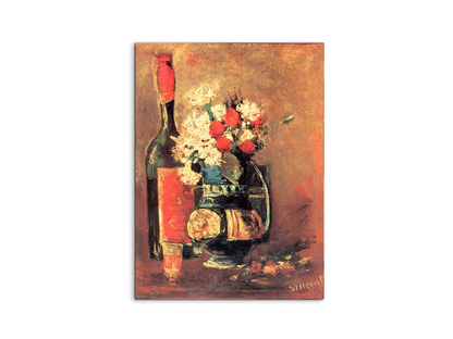 vase-of-white-carnations-and-rose-and-bottleas91319-