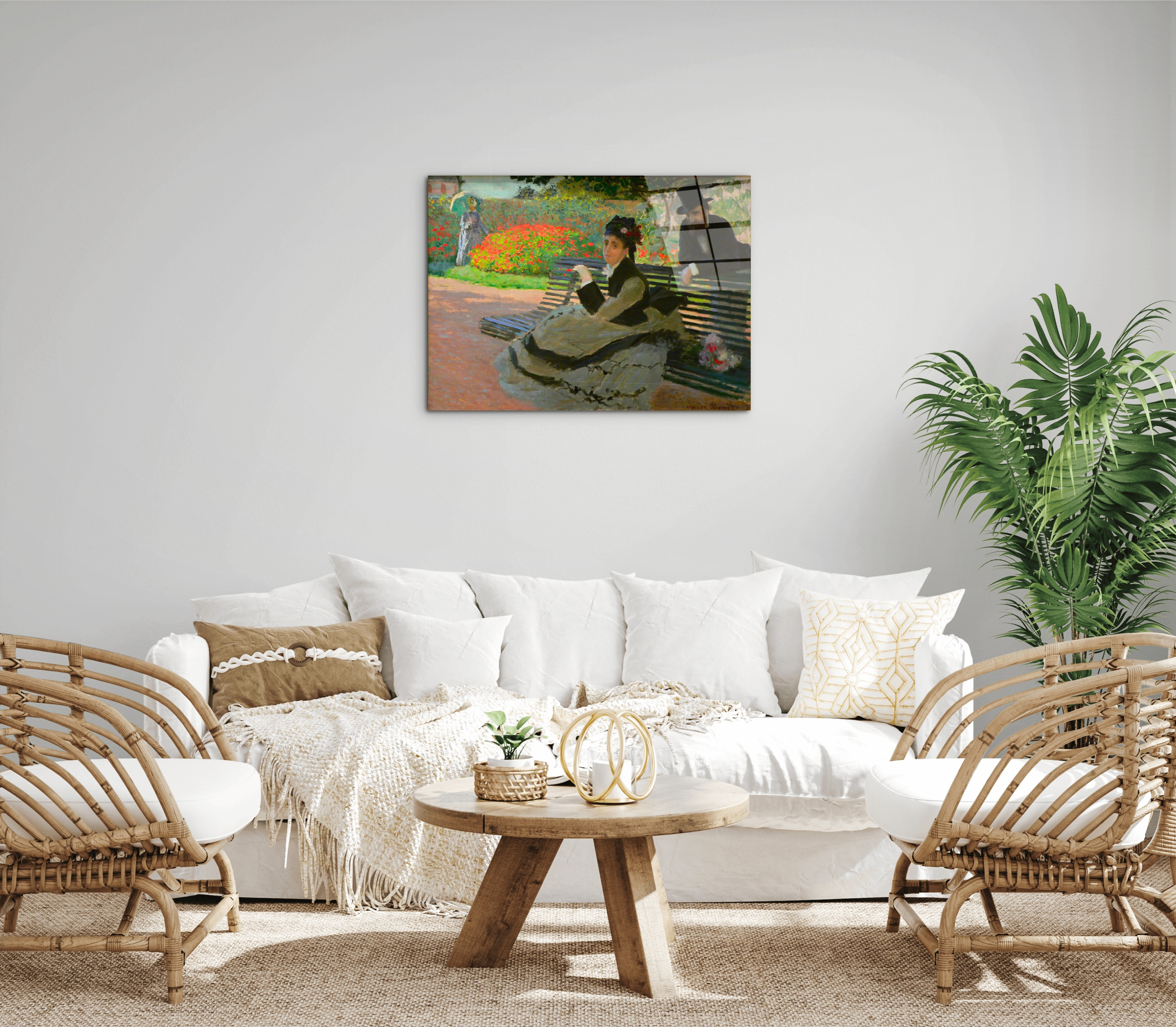 camille-monet-on-a-garden-benchas91689-#materiale_CrystalArt/dimensioni_76x57