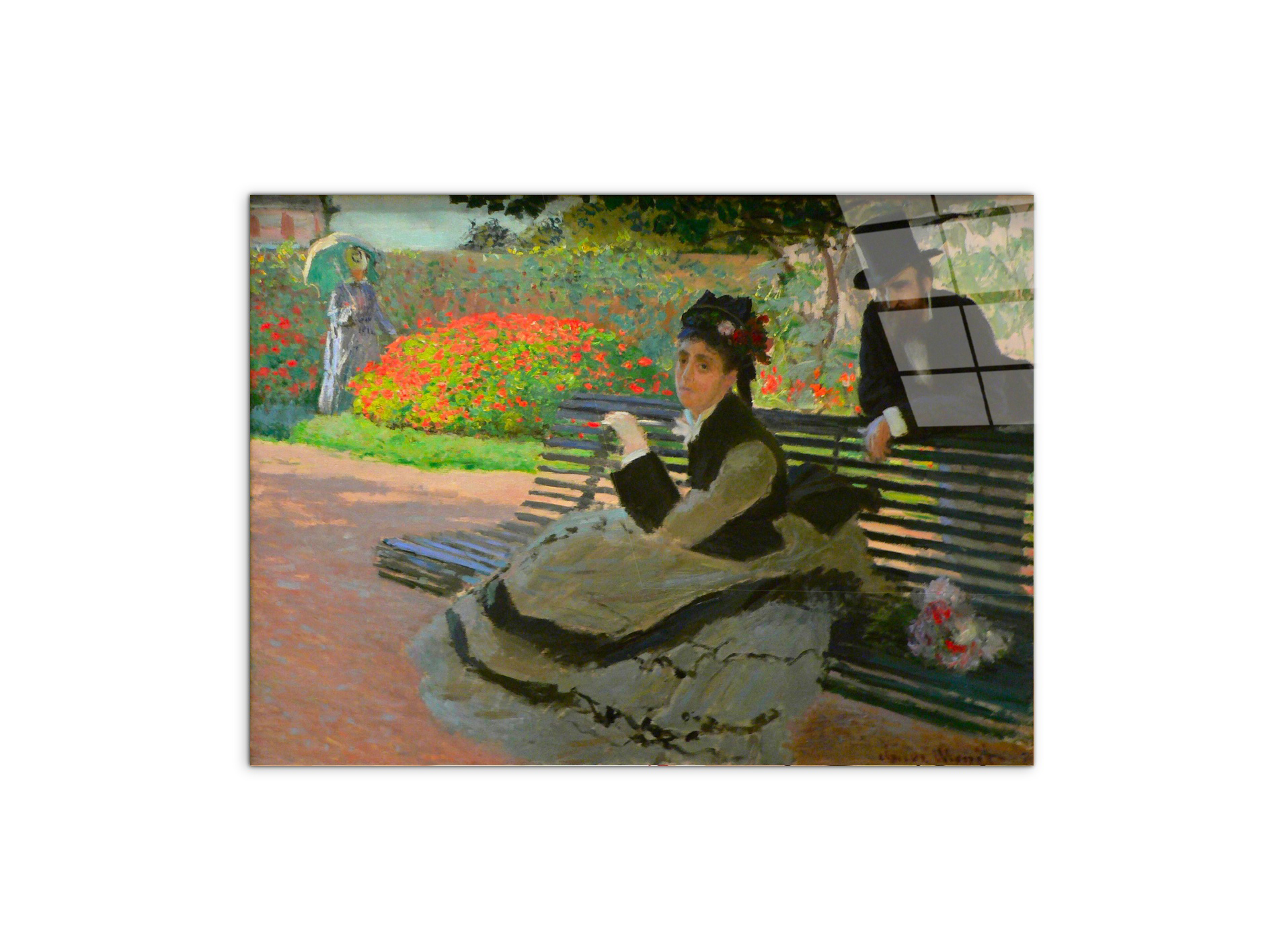 camille-monet-on-a-garden-benchas91689-#materiale_CrystalArt/dimensioni_76x57
