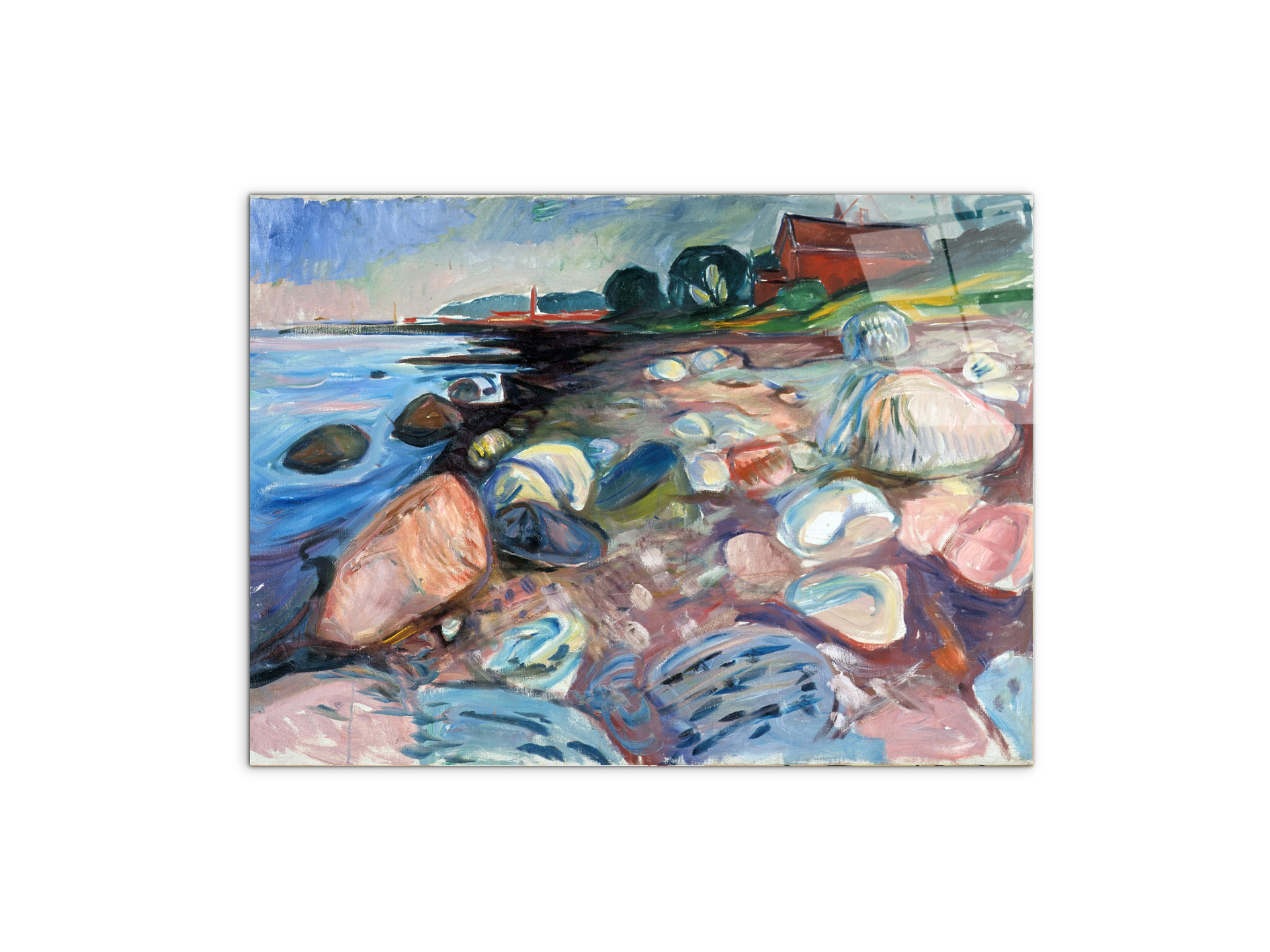 shore-with-red-houseas92301-#materiale_CrystalArt/dimensioni_76x57