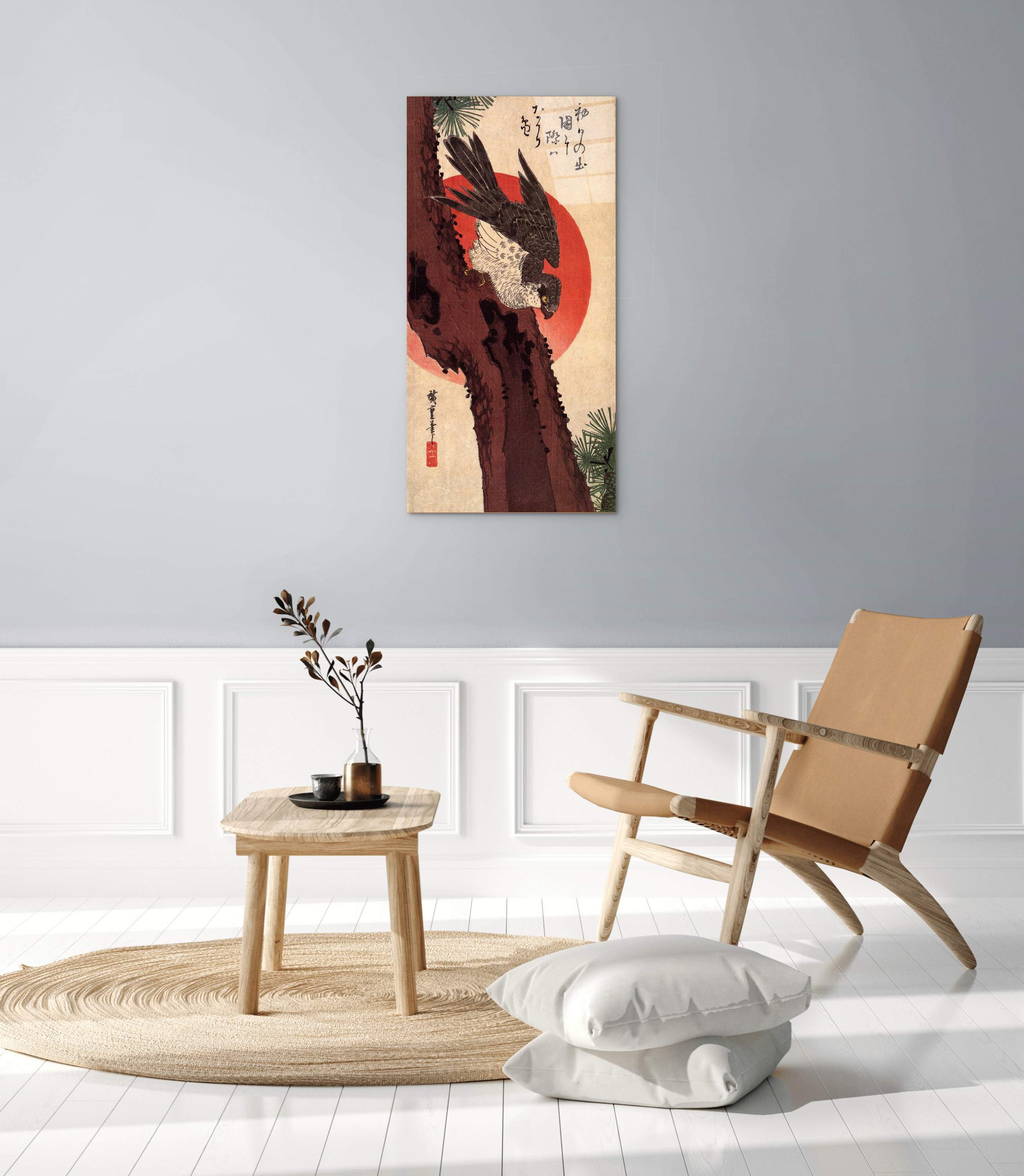 falcon-on-a-pine-with-rising-sunas92875-#materiale_CrystalArt/dimensioni_50x100
