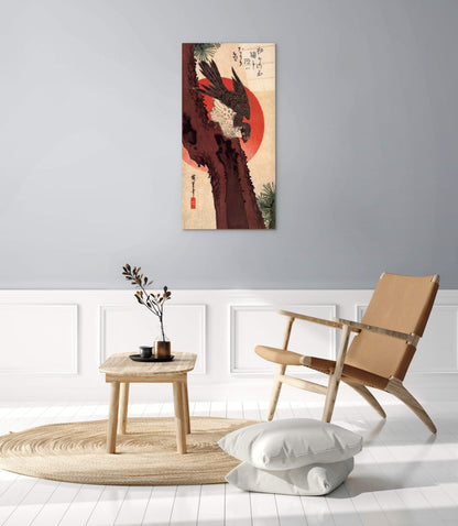 falcon-on-a-pine-with-rising-sunas92875-#materiale_CrystalArt/dimensioni_50x100