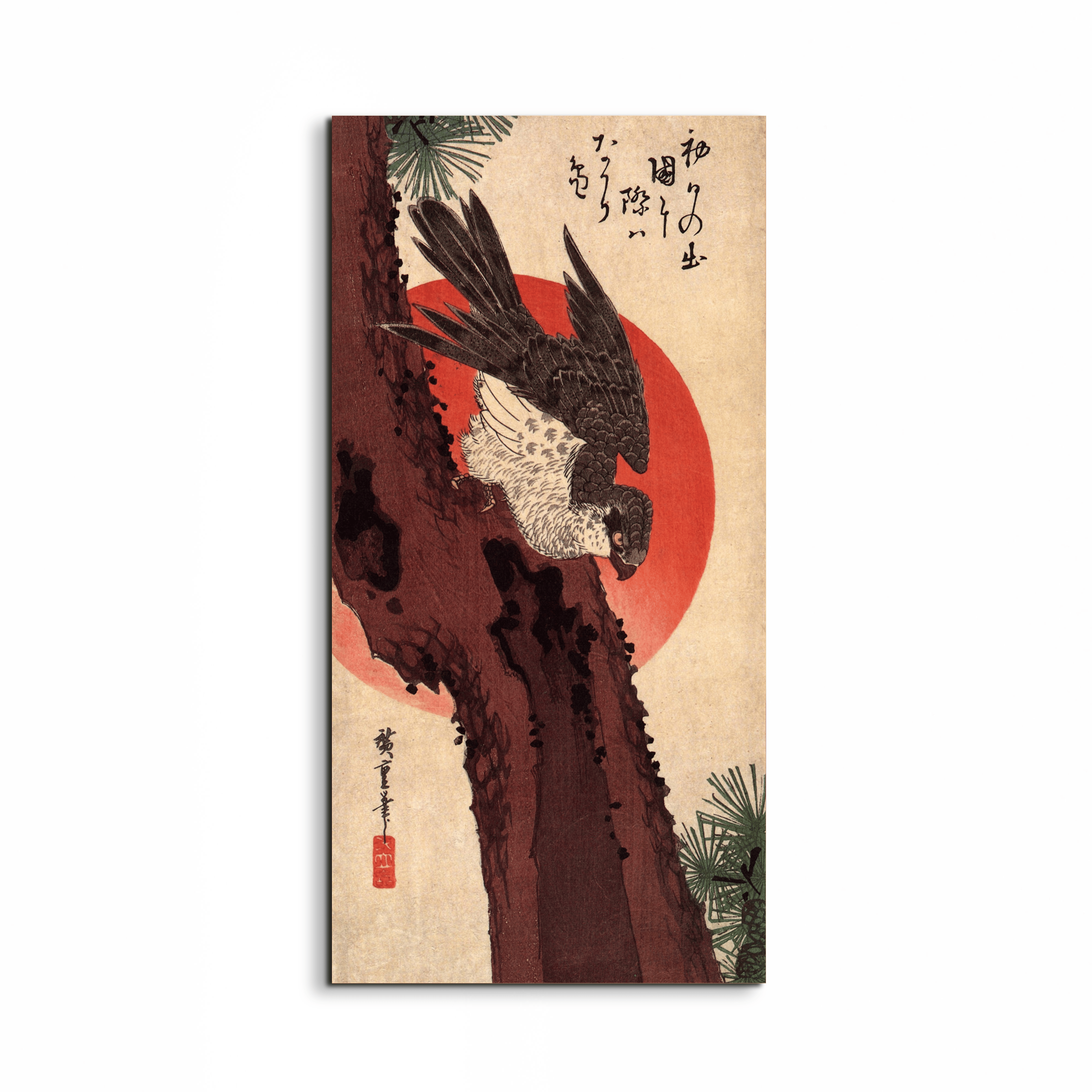 falcon-on-a-pine-with-rising-sunas92875-#materiale_EarthArt/dimensioni_50x100
