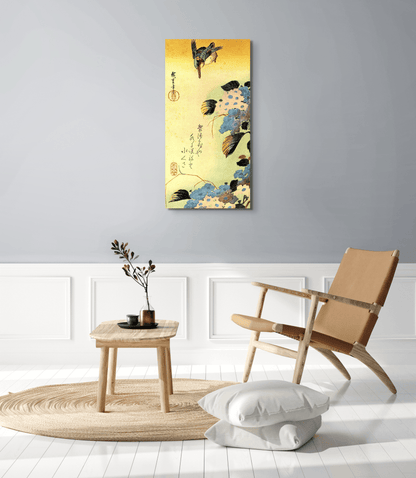 kingfisher-and-hydrangeaas92987-#materiale_EarthArt Materic/dimensioni_50x100
