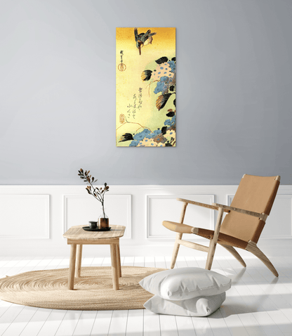 kingfisher-and-hydrangeaas92987-#materiale_MetalArt Materic/dimensioni_50x100