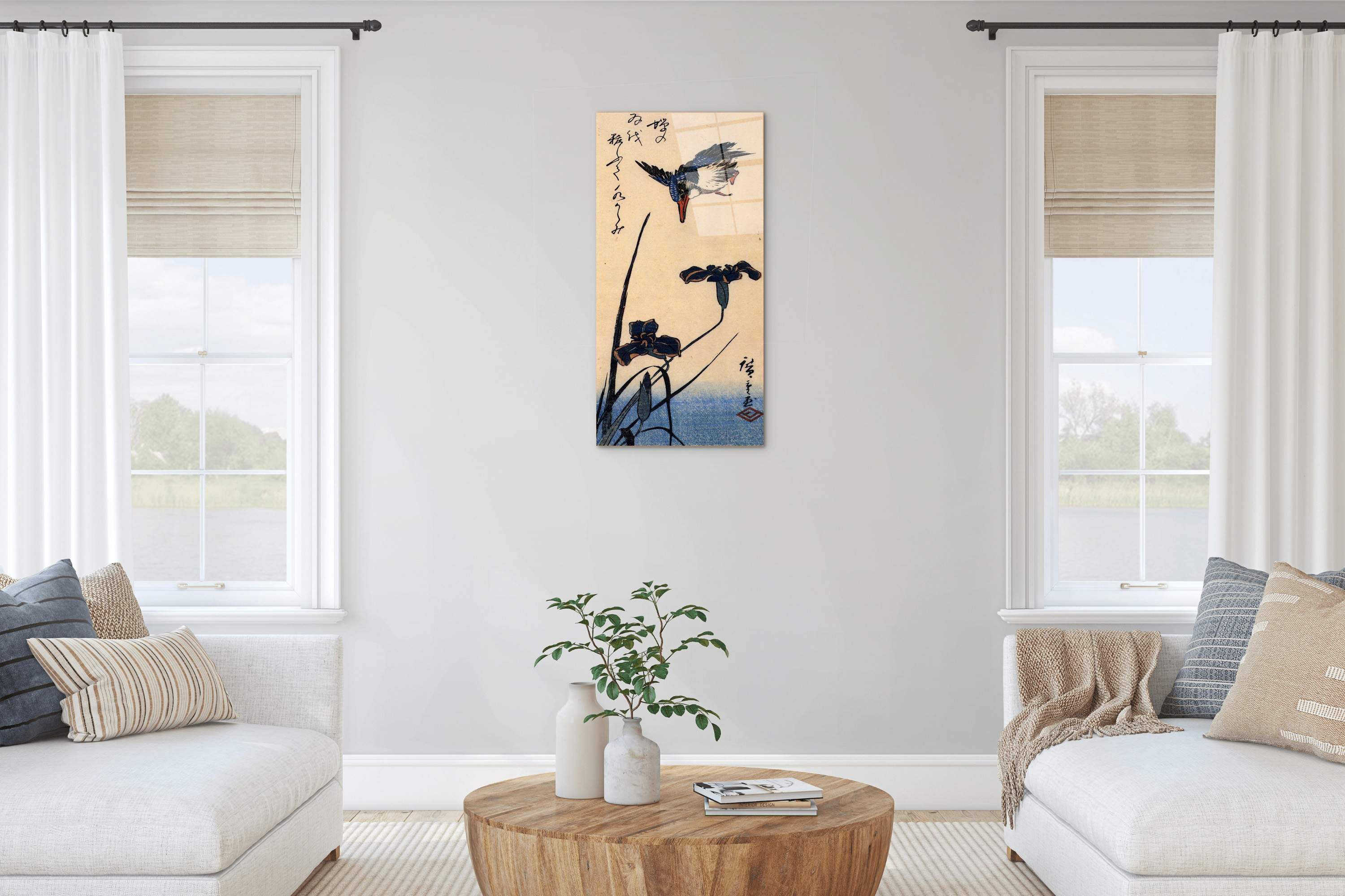kingfisher-and-liliesas92988-#materiale_CrystalArt/dimensioni_50x100