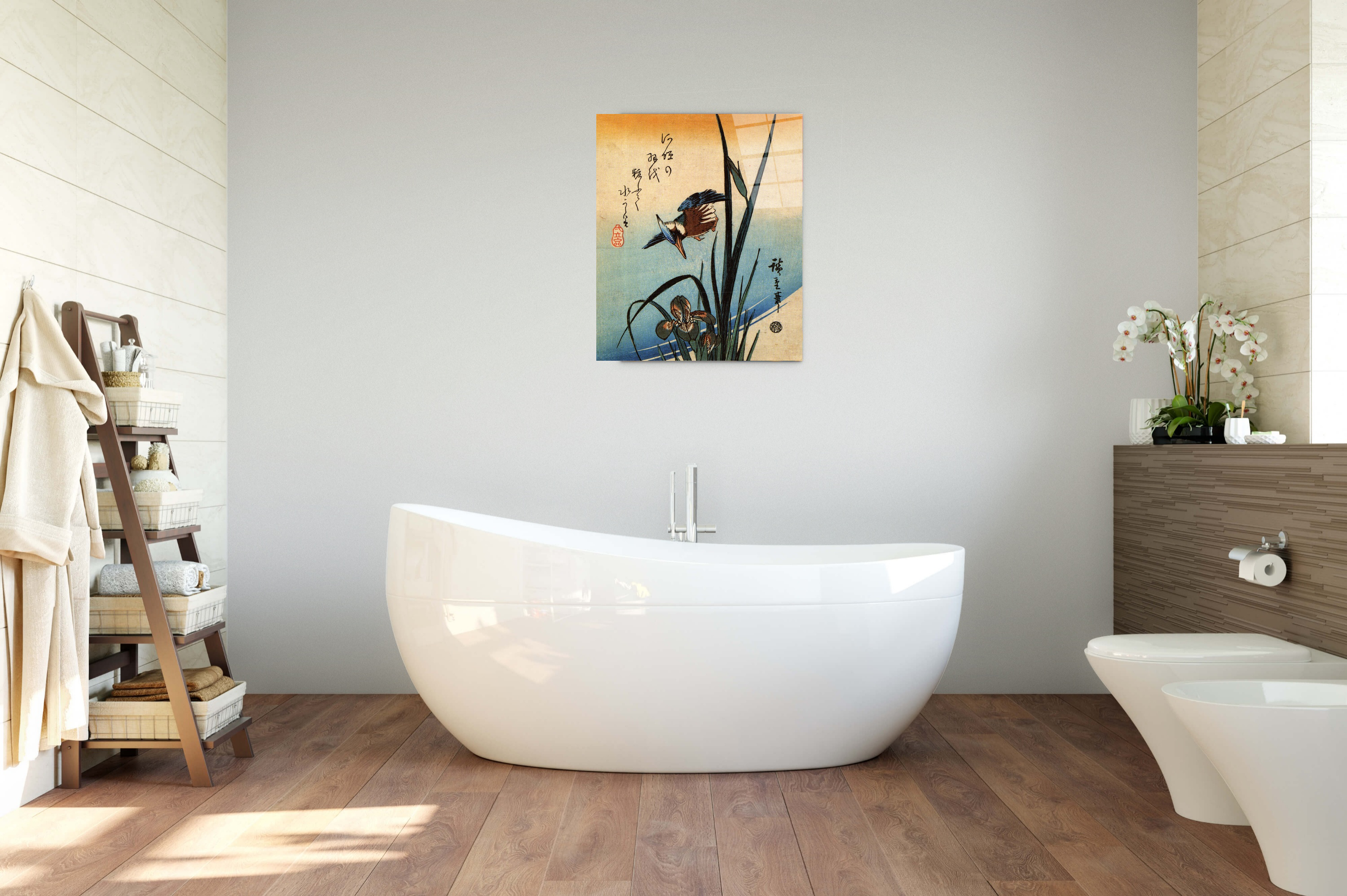 kingfisher-and-lilies-iias92989-#materiale_CrystalArt/dimensioni_57x76