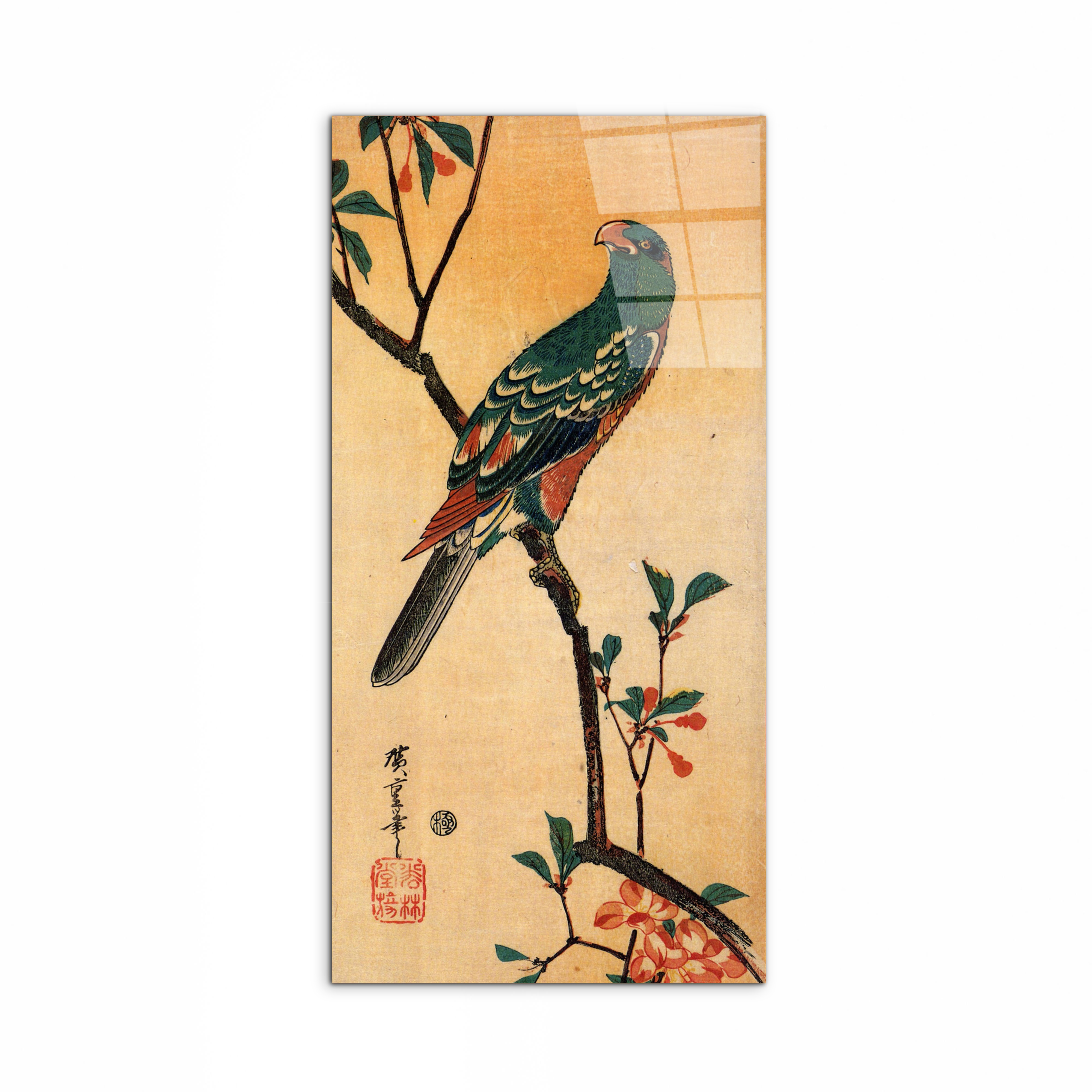 parrot-on-a-blooming-branchas93001-#materiale_CrystalArt/dimensioni_50x100
