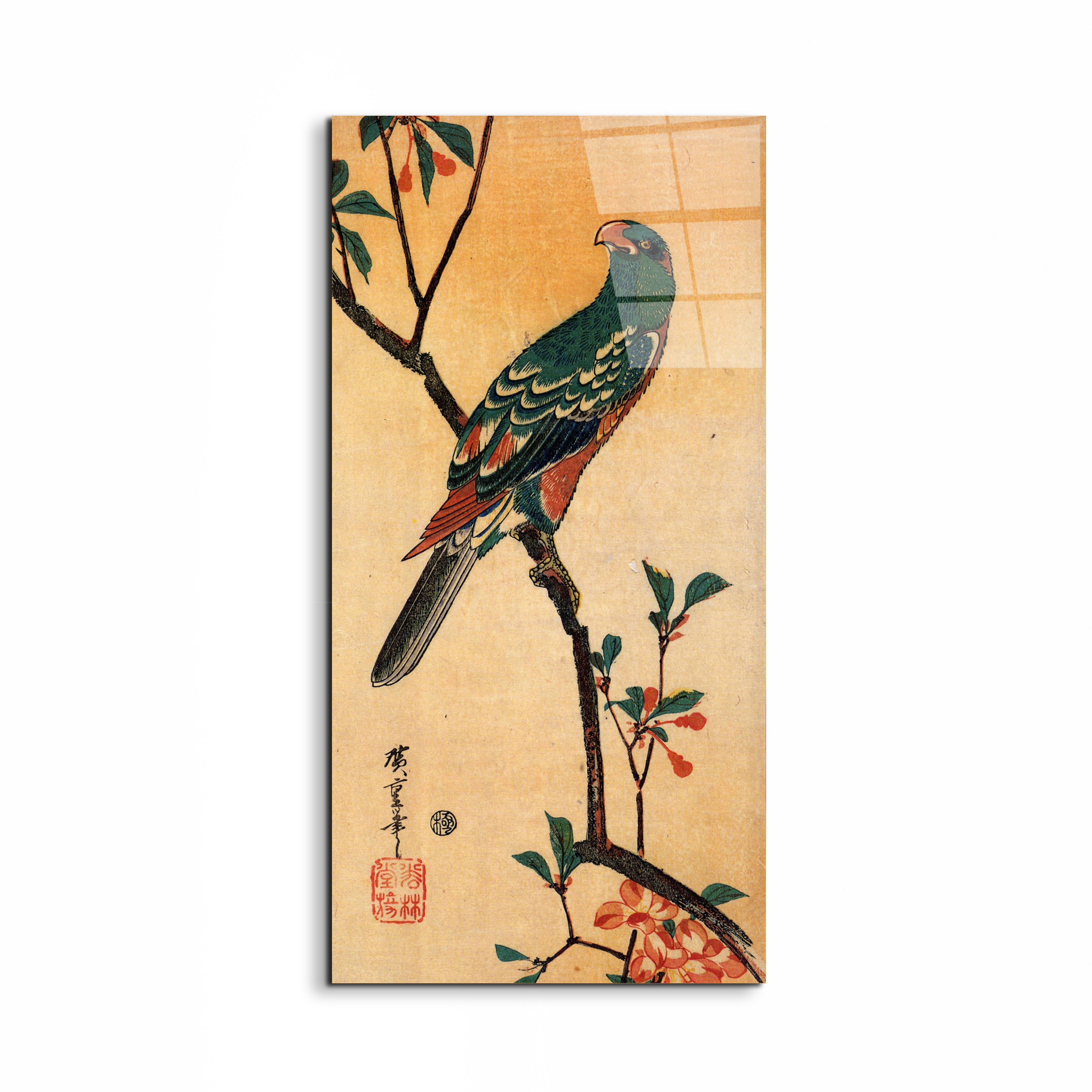 parrot-on-a-blooming-branchas93001-#materiale_EarthArt Total Gloss/dimensioni_50x100