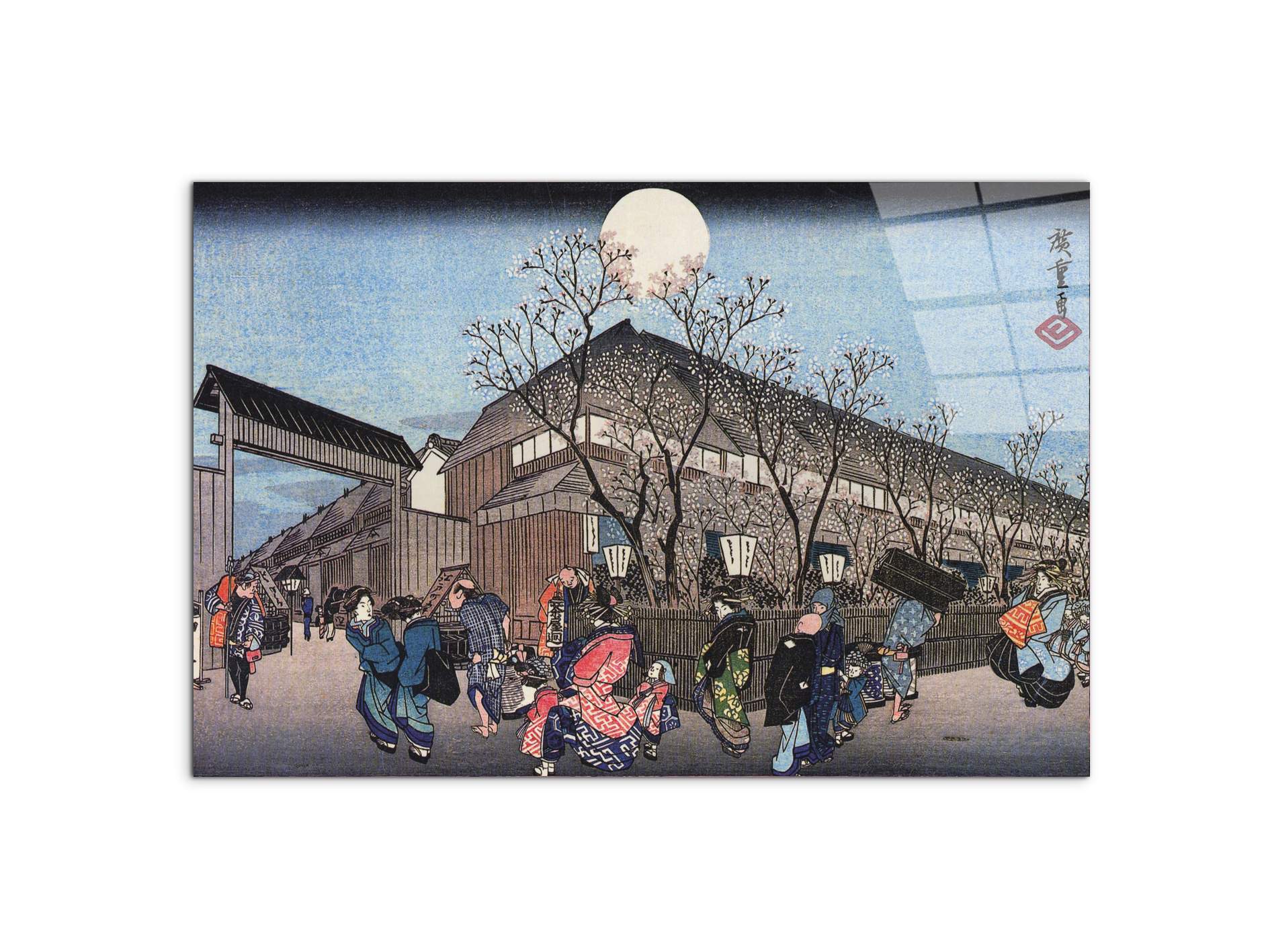 people-walking-under-cherry-trees-at-nightas93003-#materiale_CrystalArt/dimensioni_79,5x53