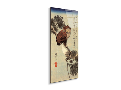 small-brown-owl-on-a-pine-branchas93012-#materiale_EarthArt Total Gloss/dimensioni_50x100