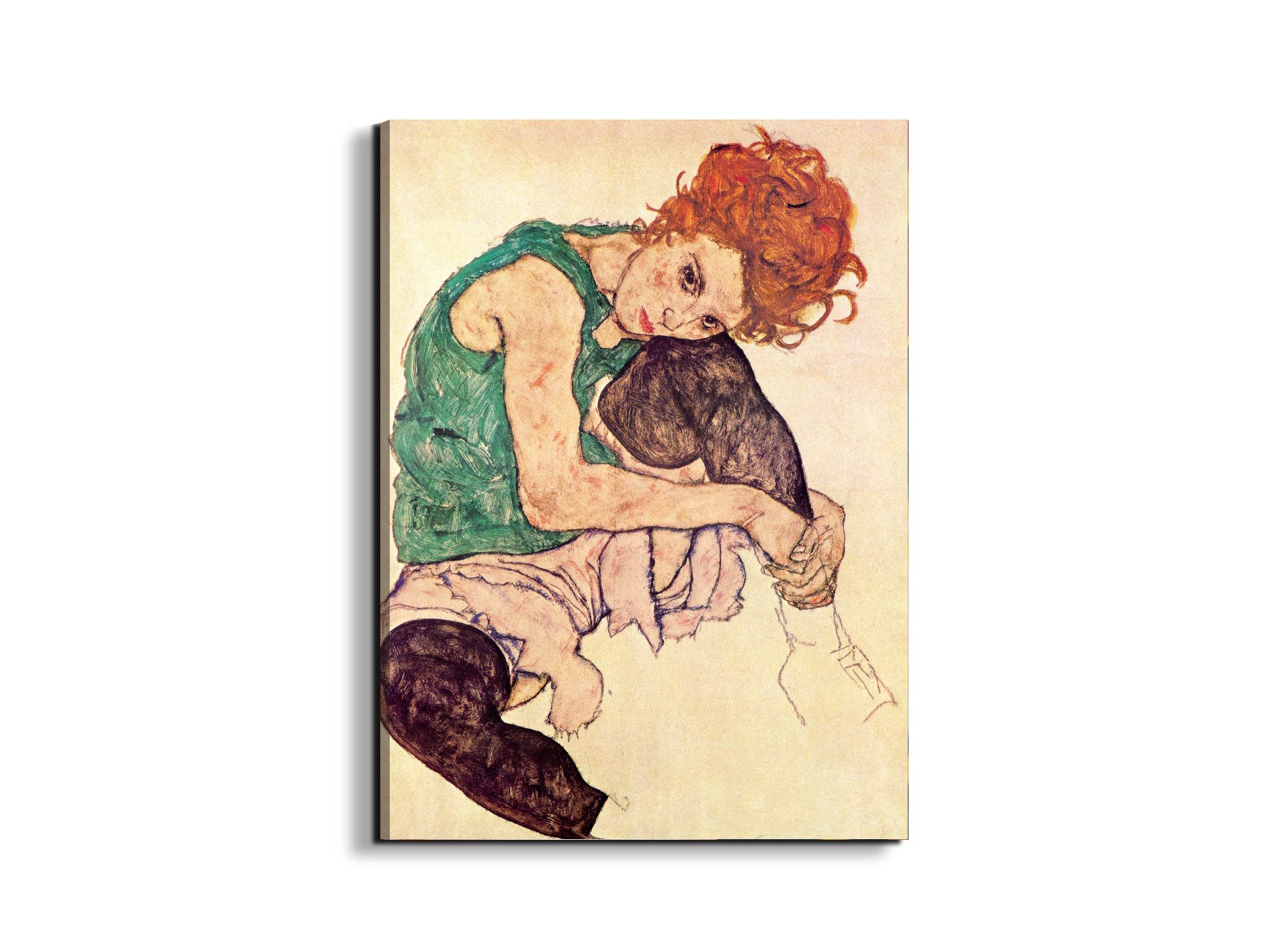 homage-to-schiele-sitting-womanec17622-#materiale_EarthArt/dimensioni_58x77,5