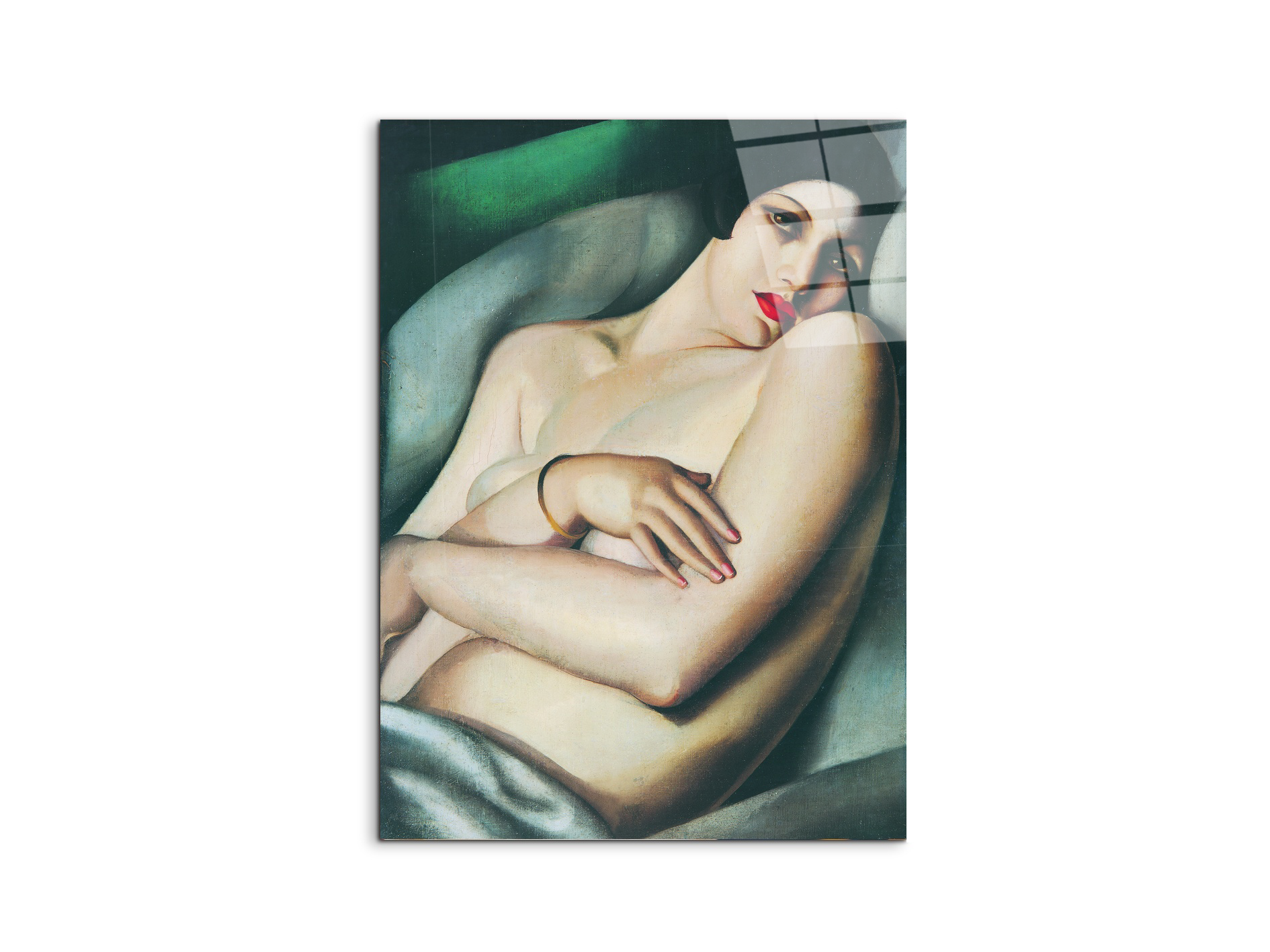 homage-to-tamara-rafaelo-on-a-green-backgroundec21801-#materiale_CrystalArt/dimensioni_58x77,5