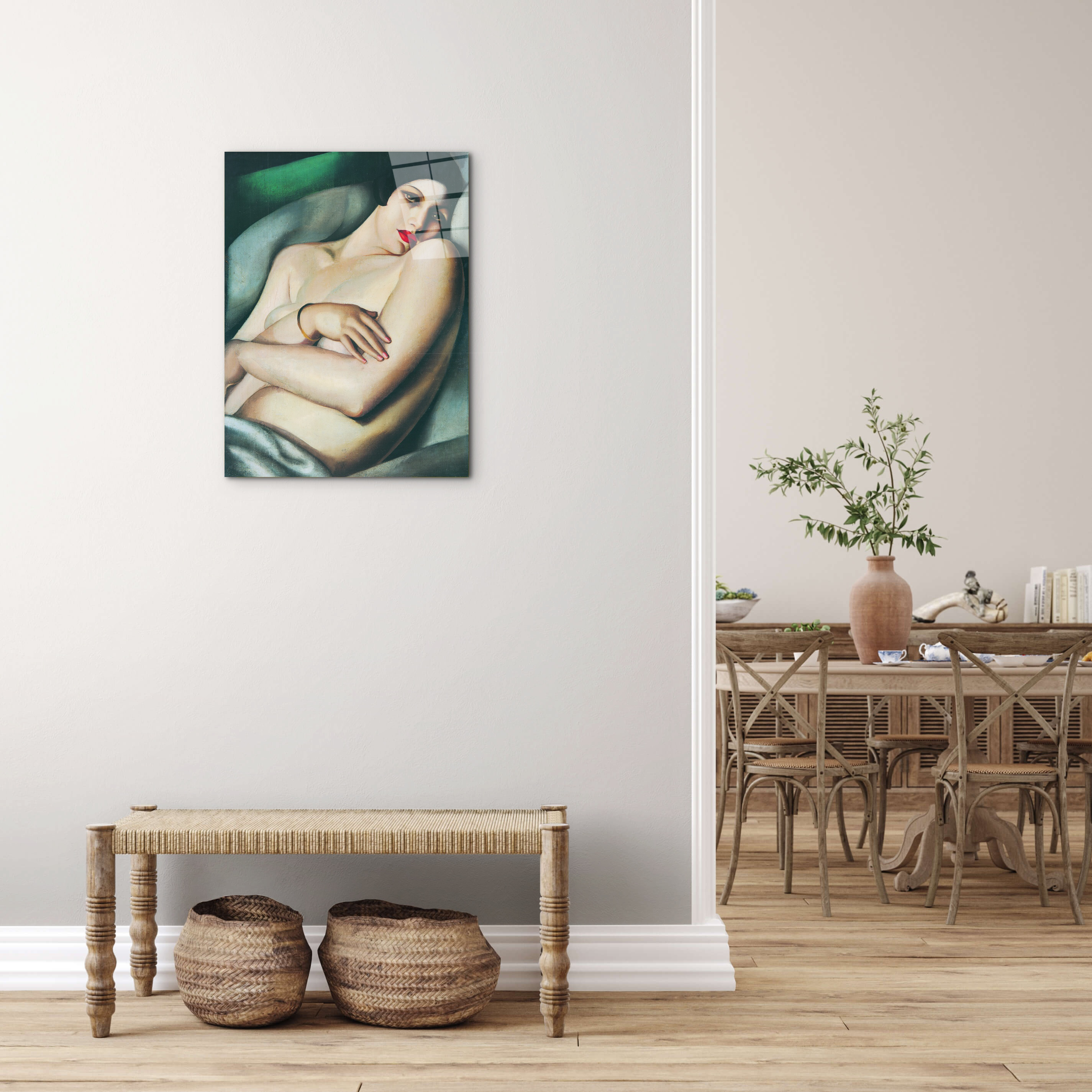 homage-to-tamara-rafaelo-on-a-green-backgroundec21801-#materiale_CrystalArt/dimensioni_58x77,5